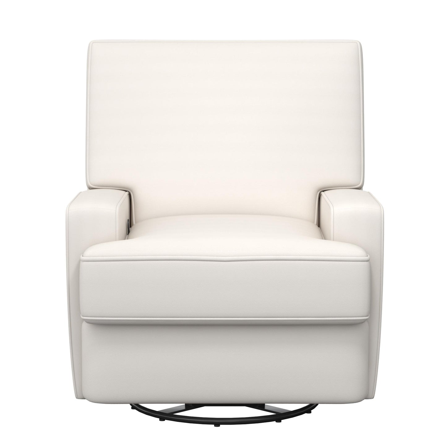 Rylan Upholstered Swivel Glider Recliner Chair with Square Back - White
