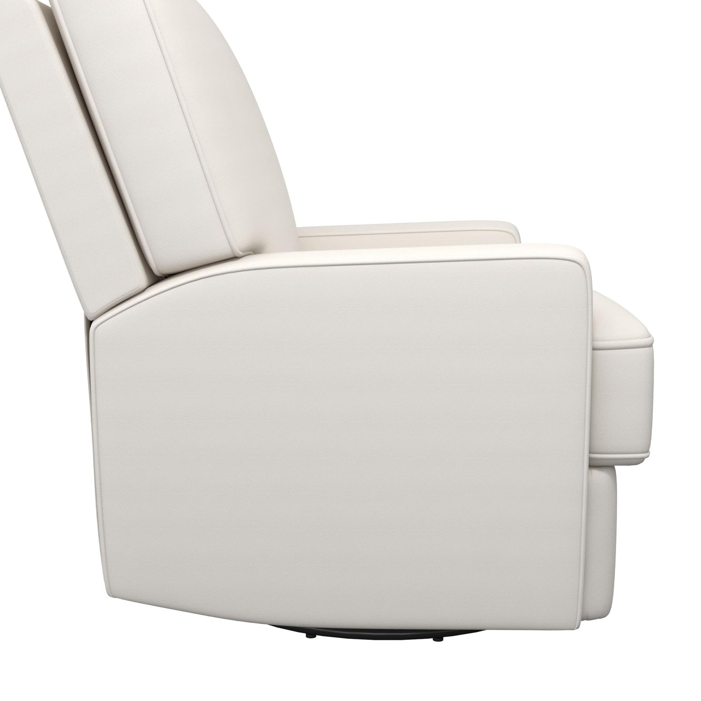 Rylan Upholstered Swivel Glider Recliner Chair with Square Back - White