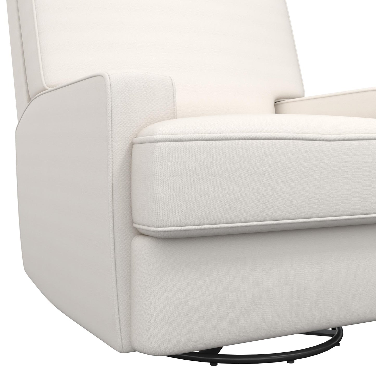 Rylan Upholstered Swivel Glider Recliner Chair with Square Back - White