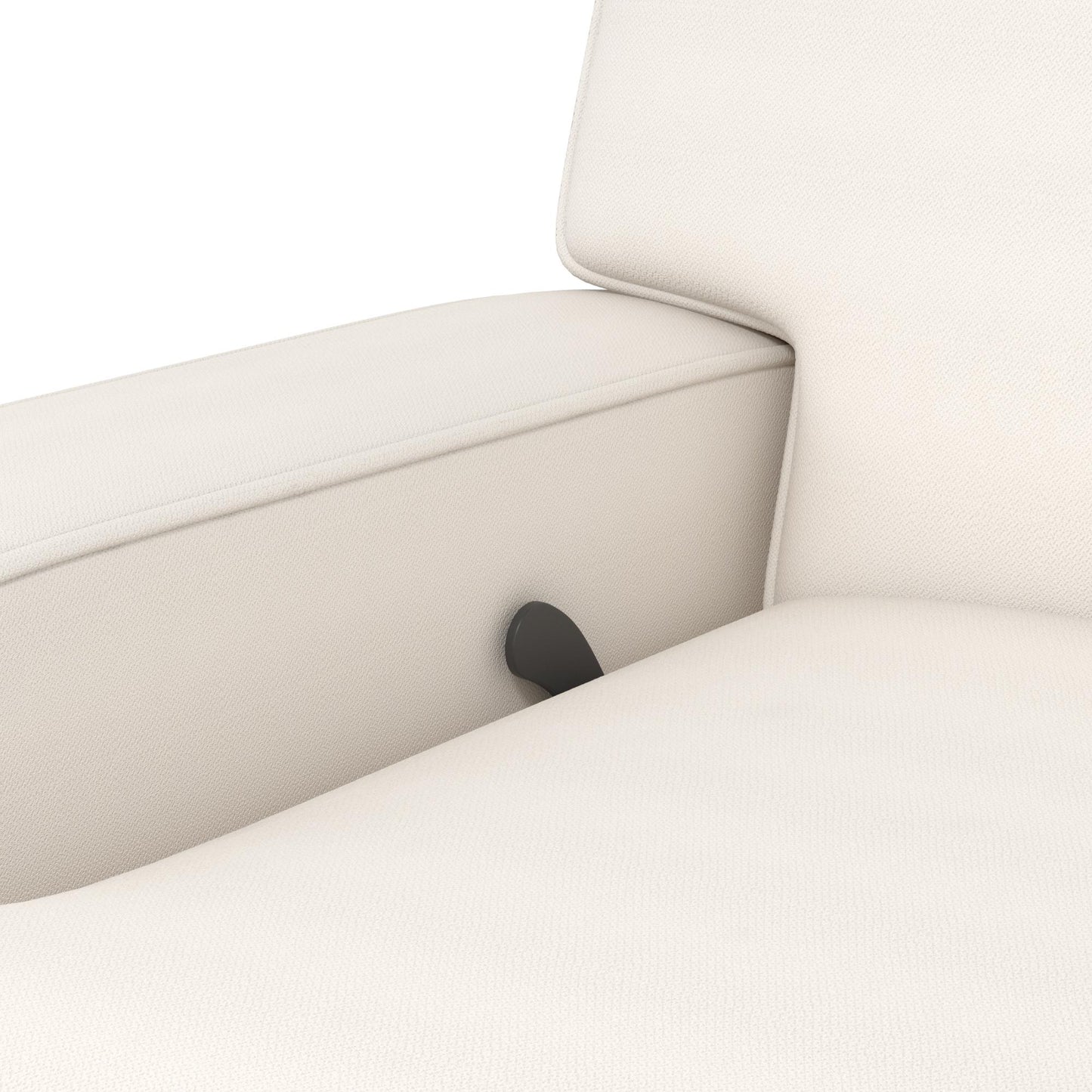 Rylan Upholstered Swivel Glider Recliner Chair with Square Back - White