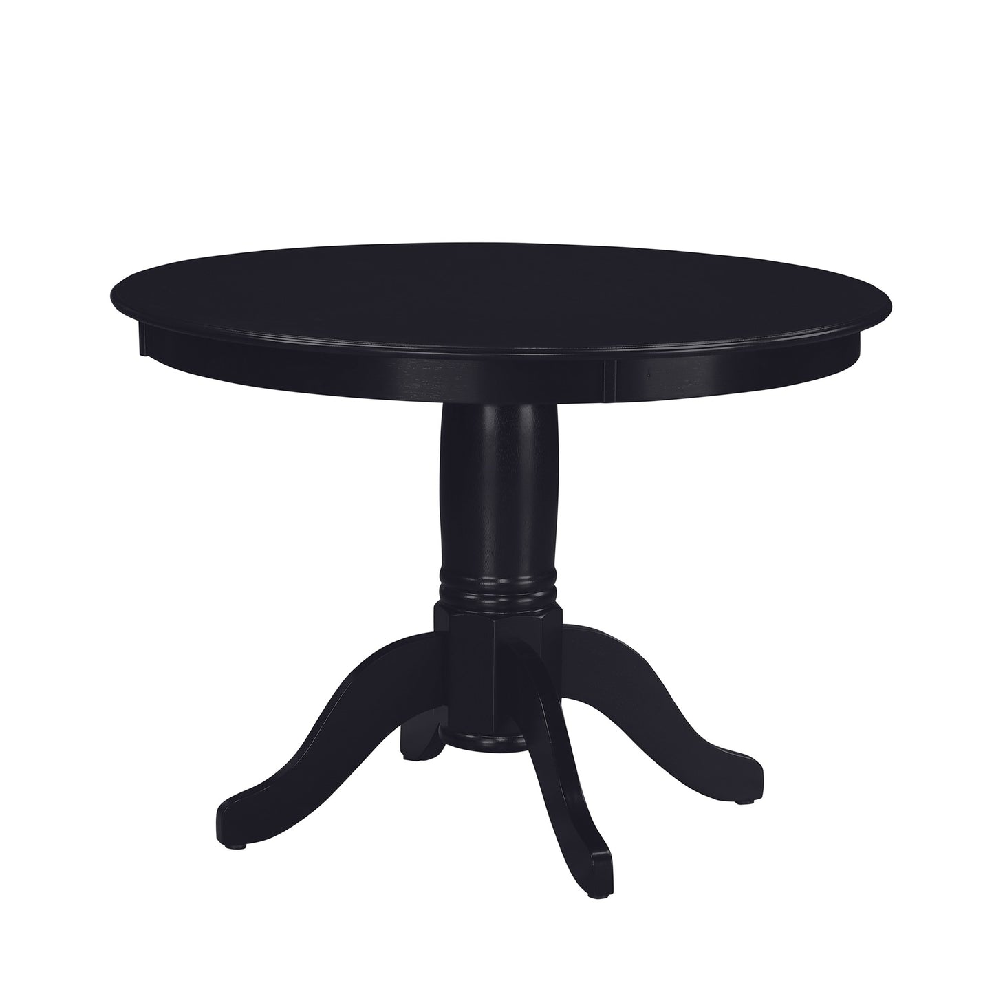 Aubrey 5 Piece Traditional Pedestal Round Dining Table and Chairs Set - Black