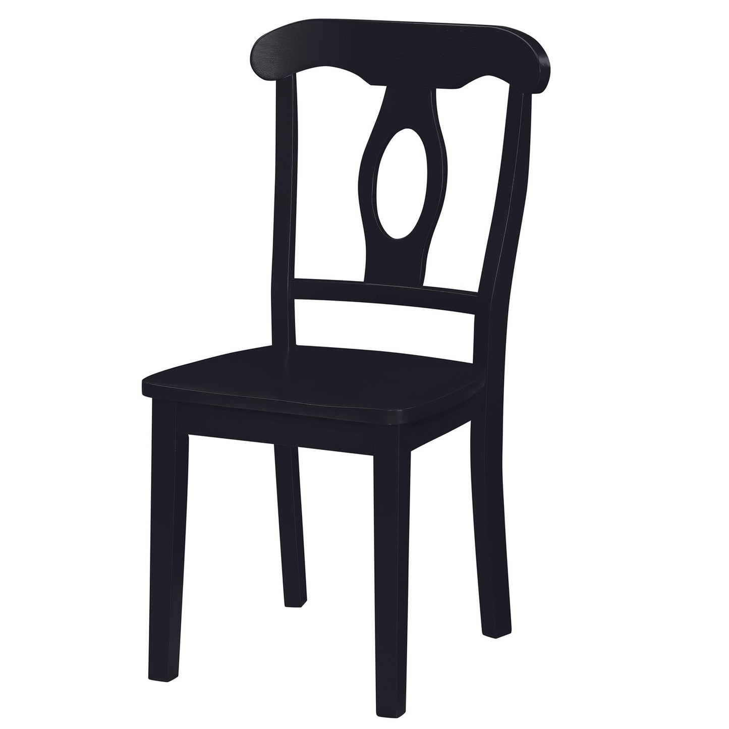 Aubrey 5 Piece Traditional Pedestal Round Dining Table and Chairs Set - Black