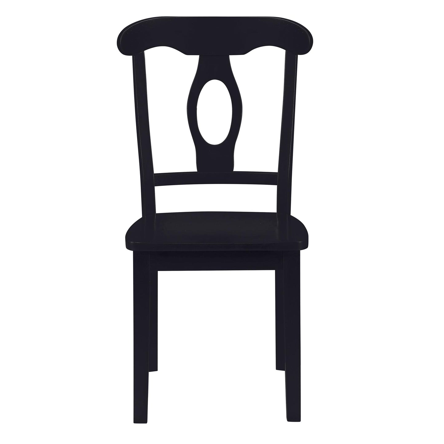 Aubrey 5 Piece Traditional Pedestal Round Dining Table and Chairs Set - Black