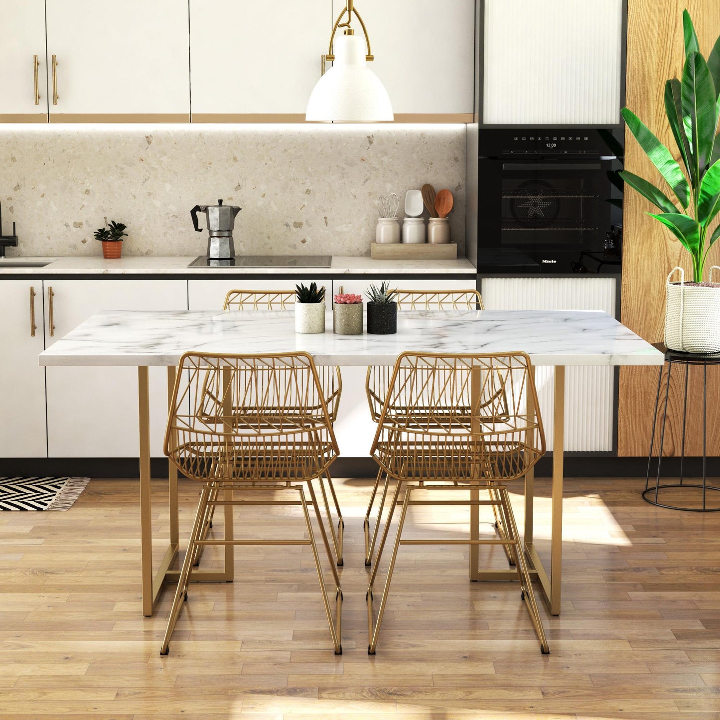 Astor Dining Table - White marble