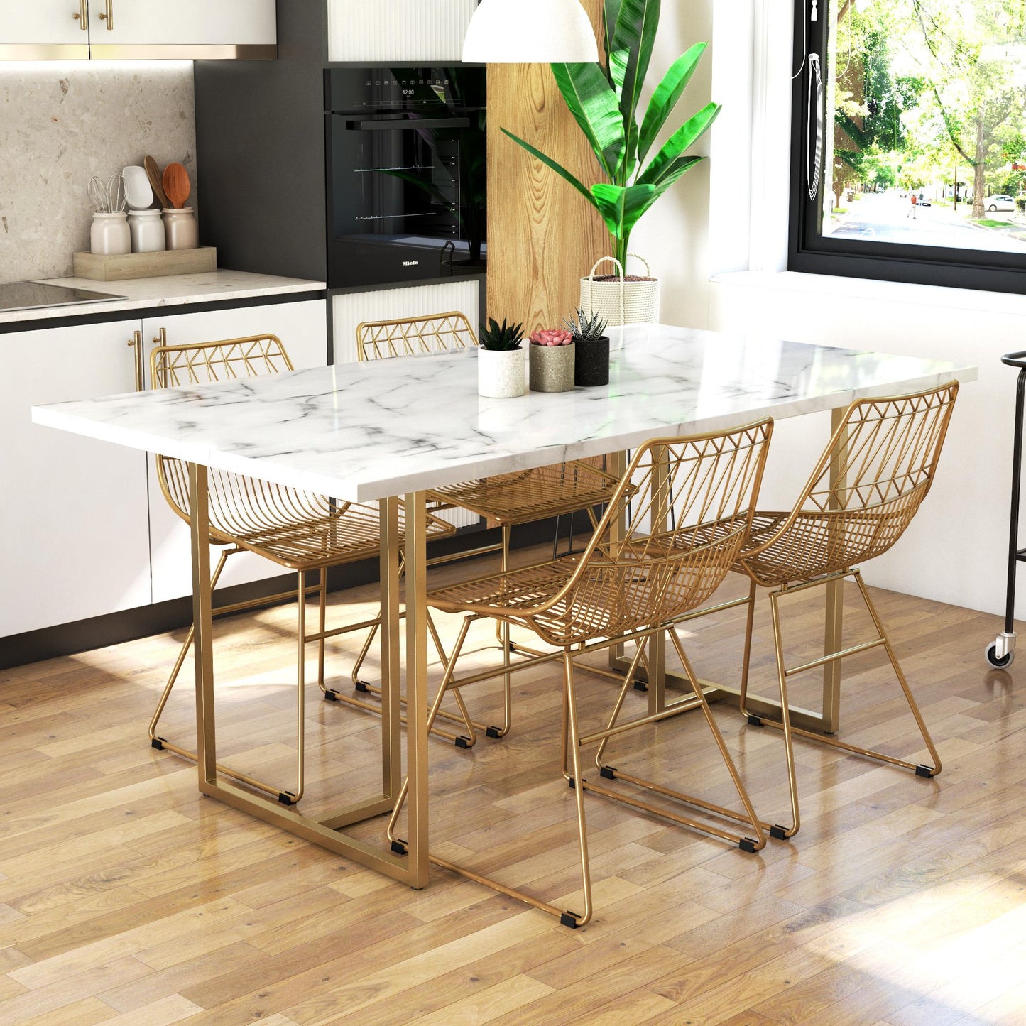 Astor Dining Table - White marble