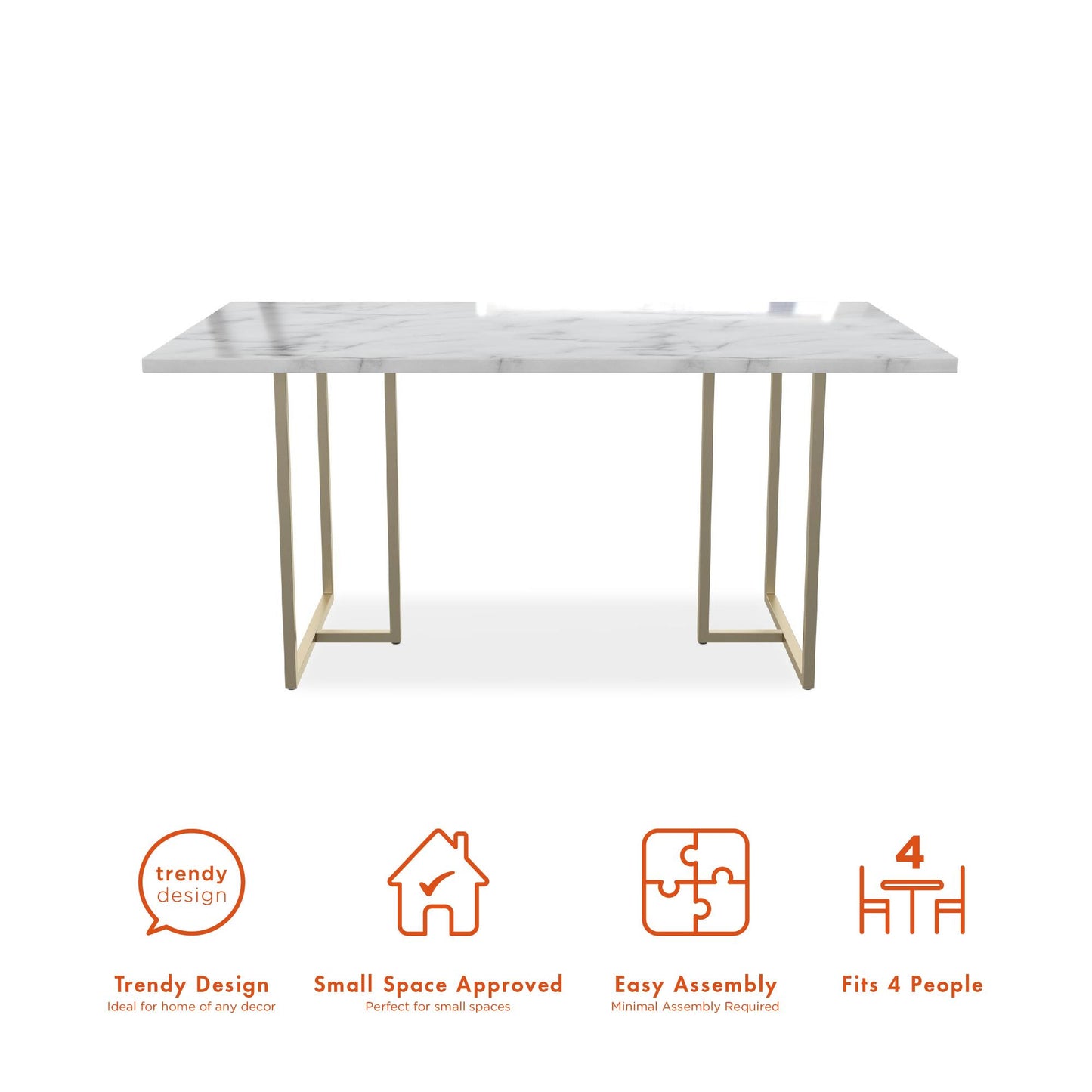 Astor Dining Table - White marble