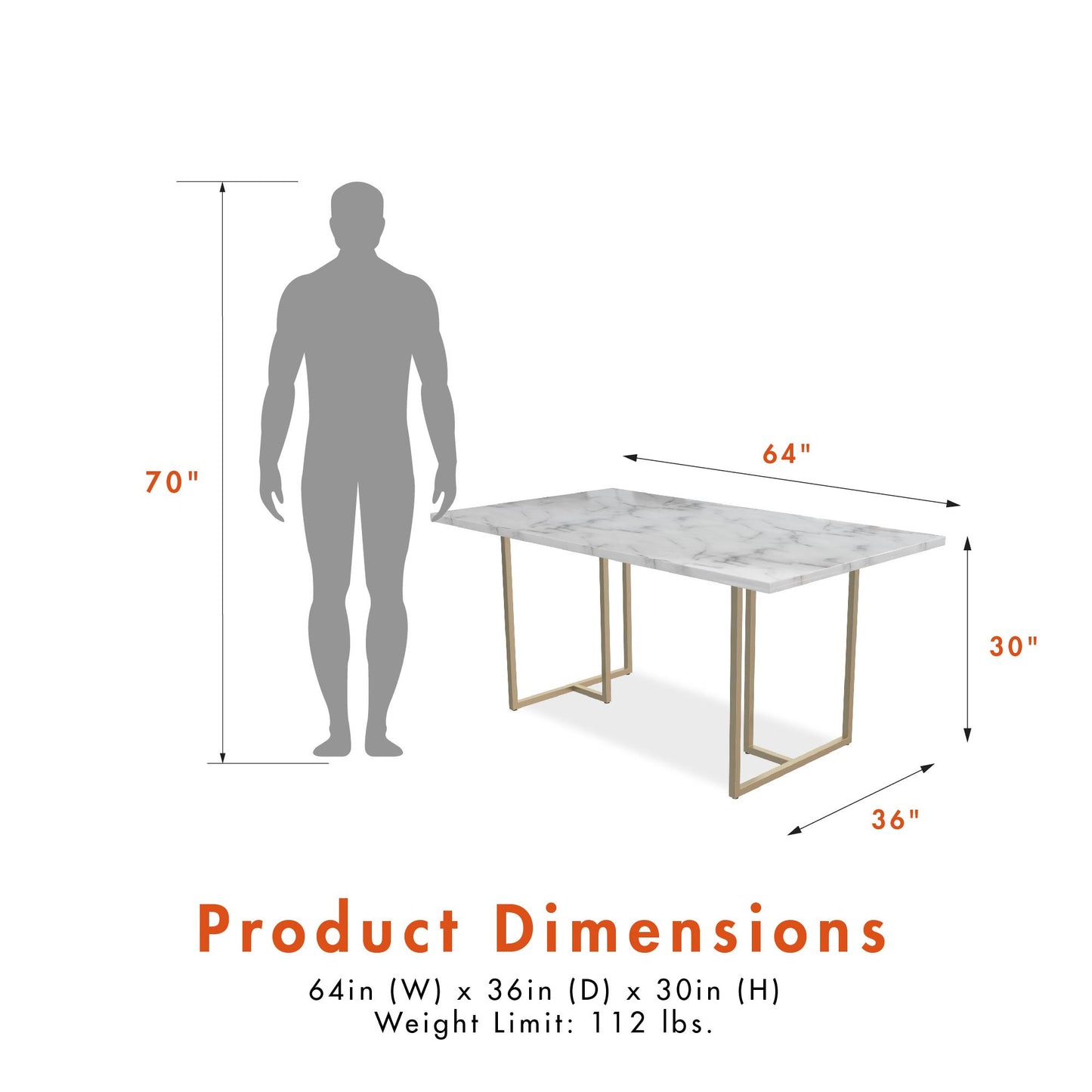 Astor Dining Table - White marble