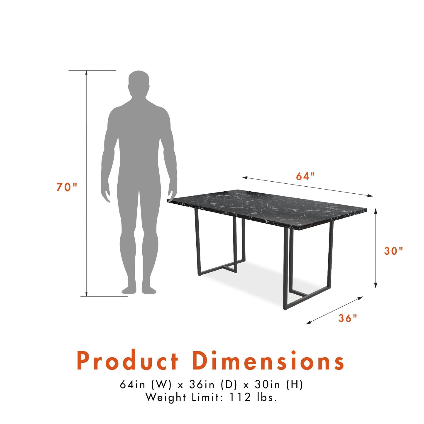 Astor Dining Table - Black Marble