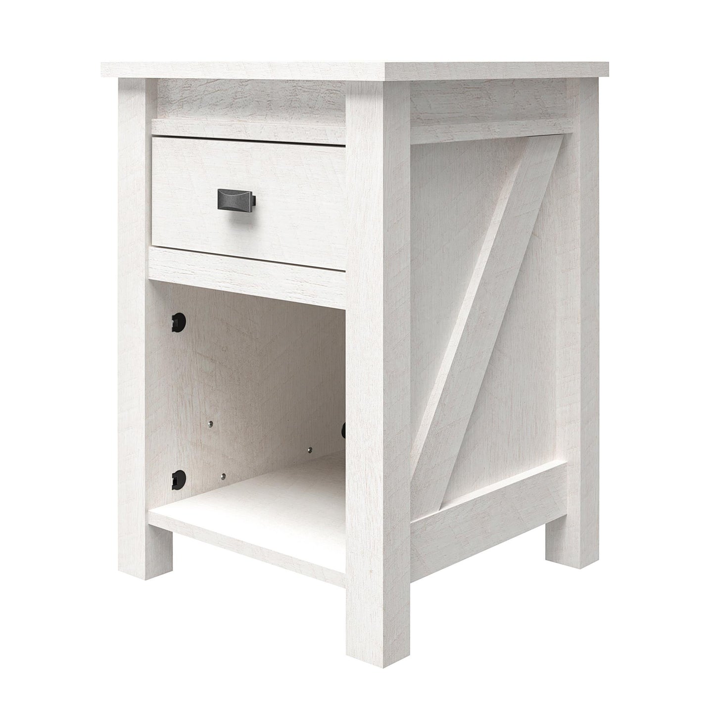 Farmington Rustic Farmhouse Nightstand with 1 Drawer - Ivory Oak