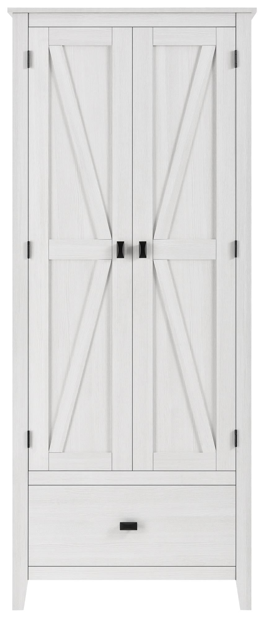 Farmington Rustic Farmhouse 30 Inch Wide Storage Cabinet - Ivory Pine