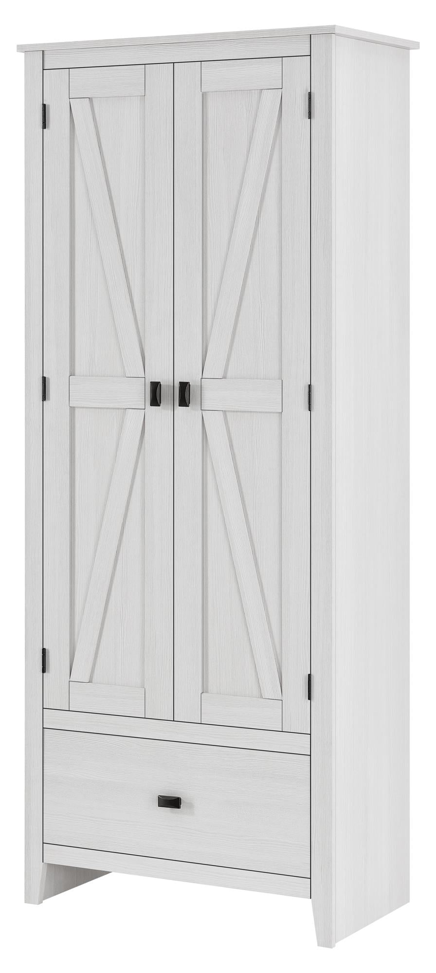 Farmington Rustic Farmhouse 30 Inch Wide Storage Cabinet - Ivory Pine