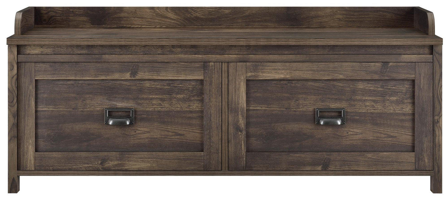 Farmington Rustic Farmhouse Entryway Storage Bench with Drawers - Rustic