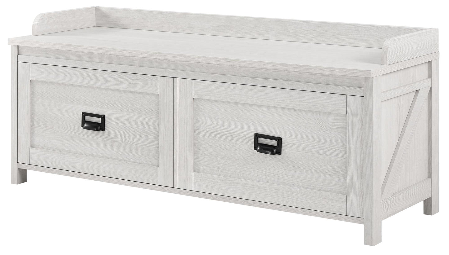 Farmington Rustic Farmhouse Entryway Storage Bench with Drawers - Ivory Pine