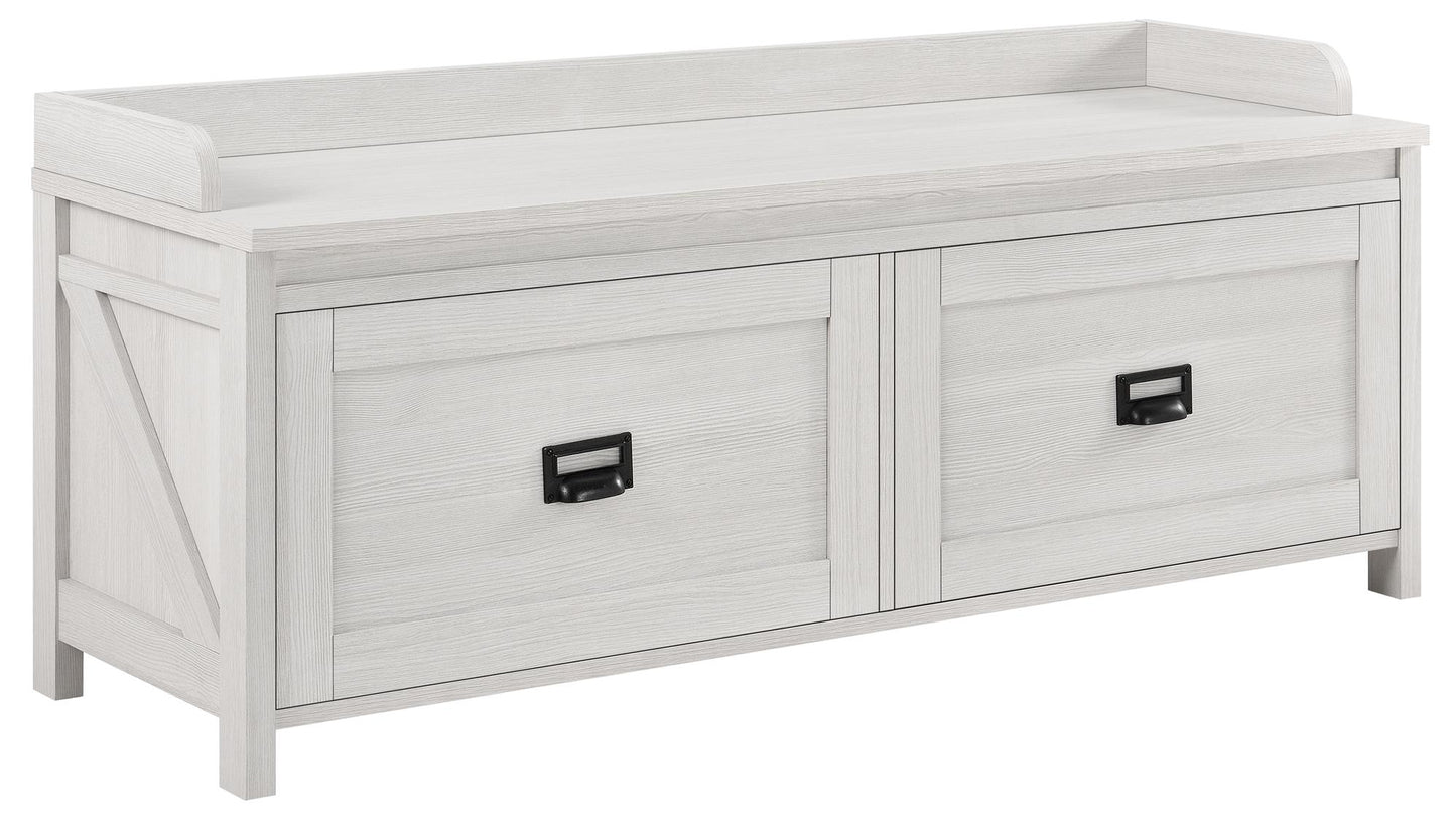 Farmington Rustic Farmhouse Entryway Storage Bench with Drawers - Ivory Pine