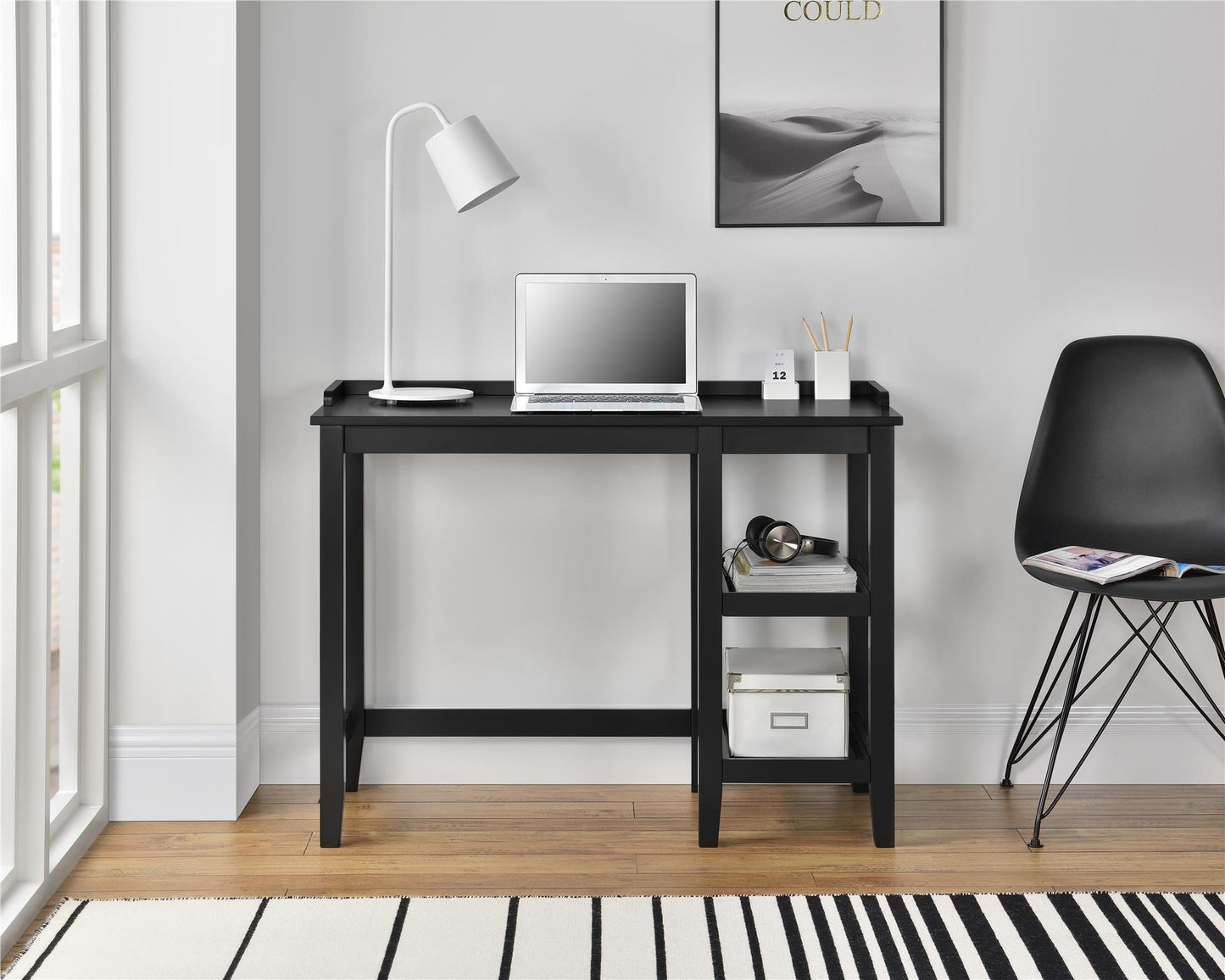Eleanor Single Pedestal Desk - Black