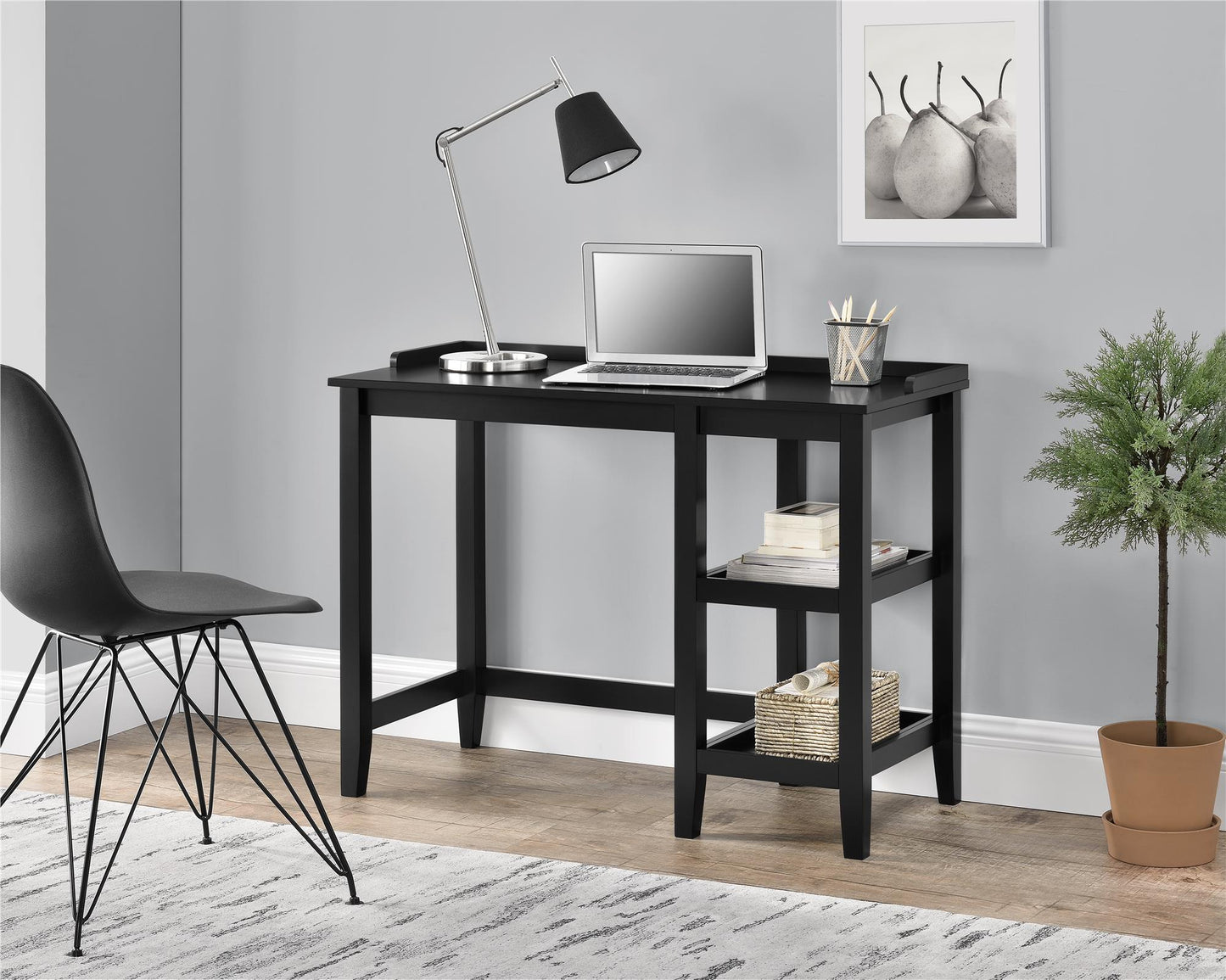 Eleanor Single Pedestal Desk - Black