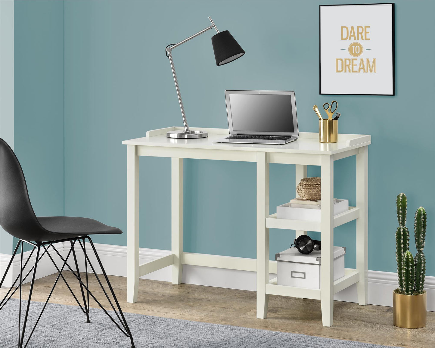 Eleanor Single Pedestal Desk - White