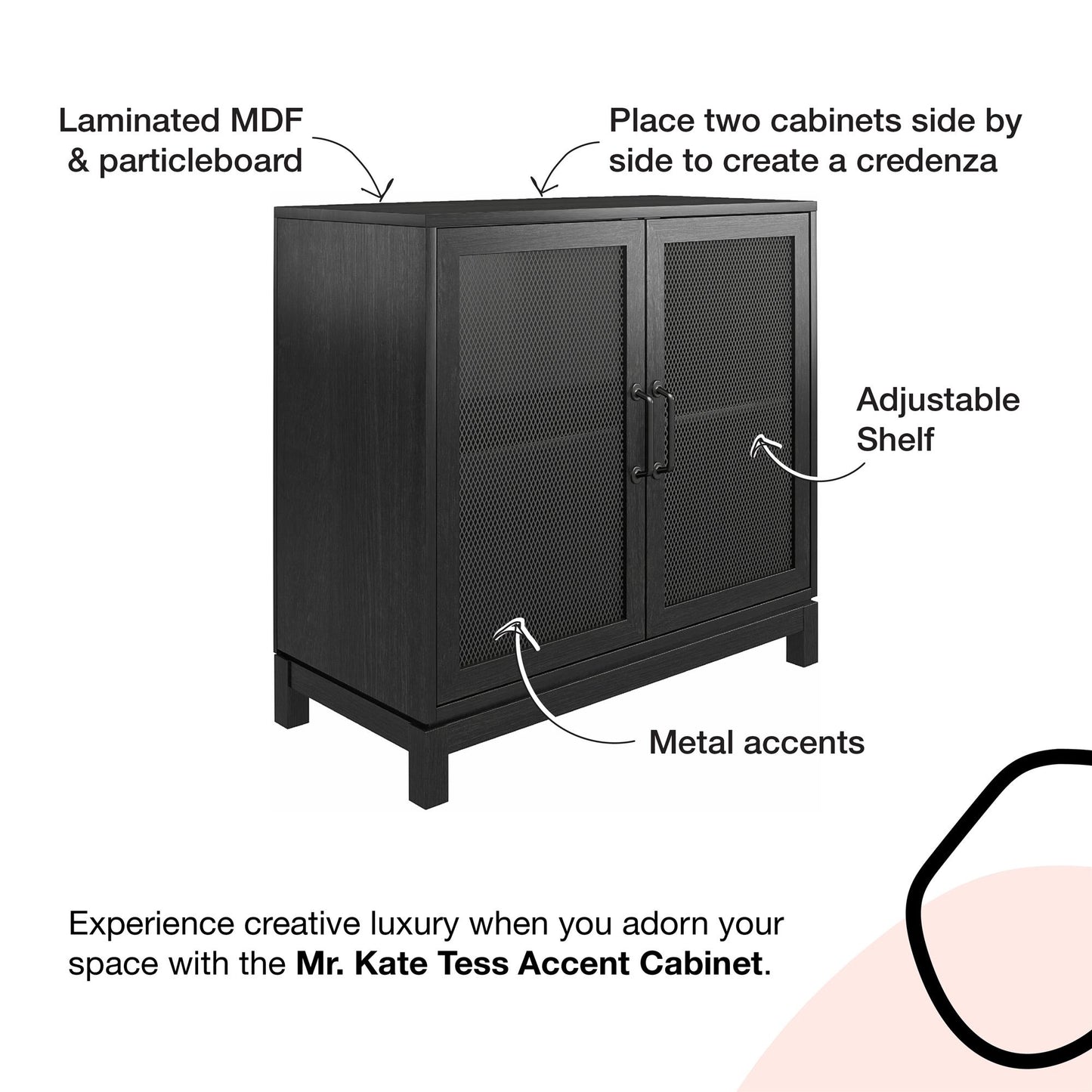 Tess Accent Cabinet - Ivory Oak