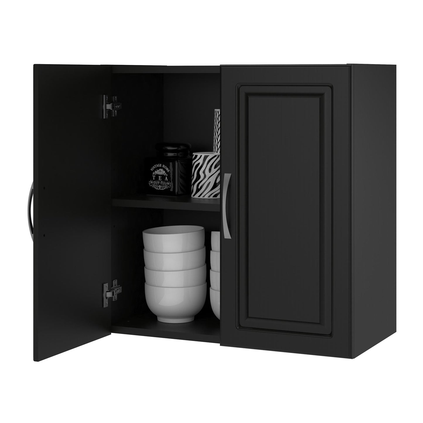 Kendall 24 Inch Multipurpose 2 Door Wall Cabinet - Black