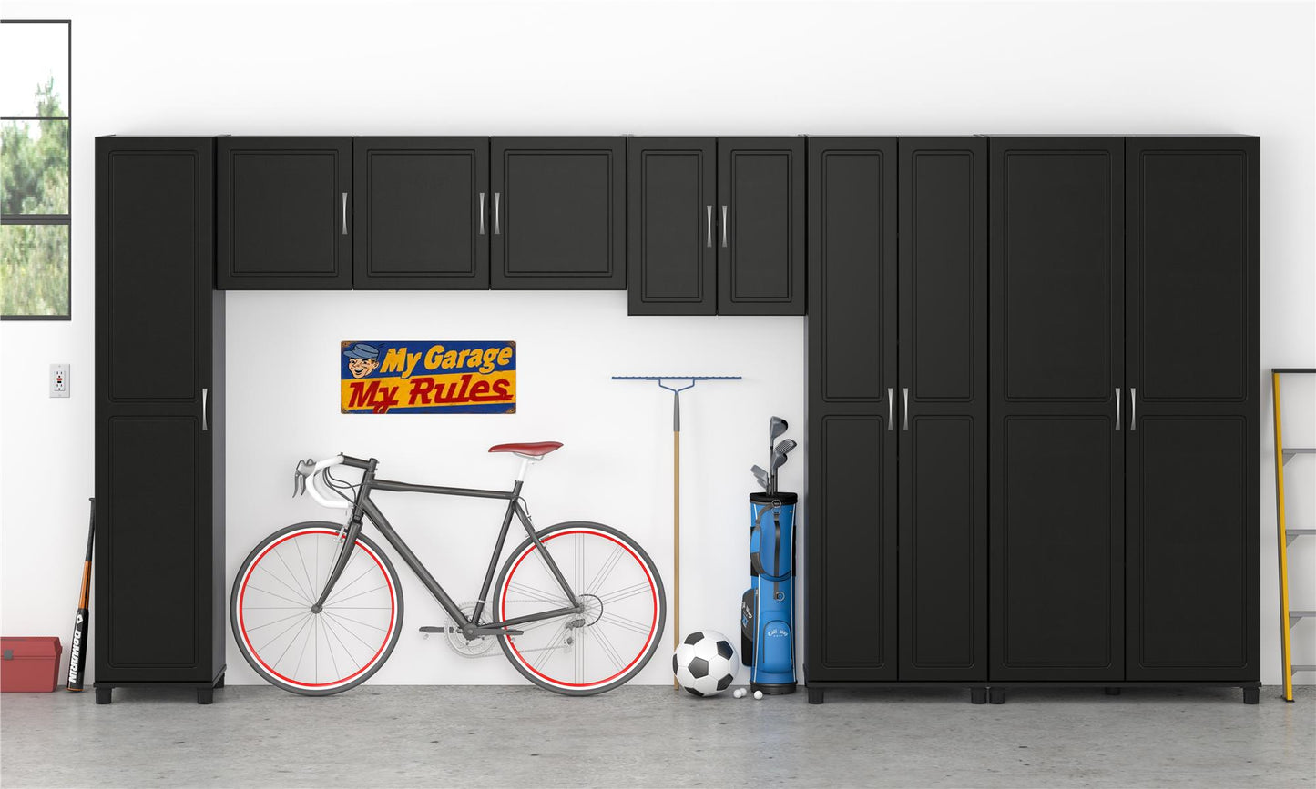 Kendall 24 Inch Multipurpose 2 Door Wall Cabinet - Black