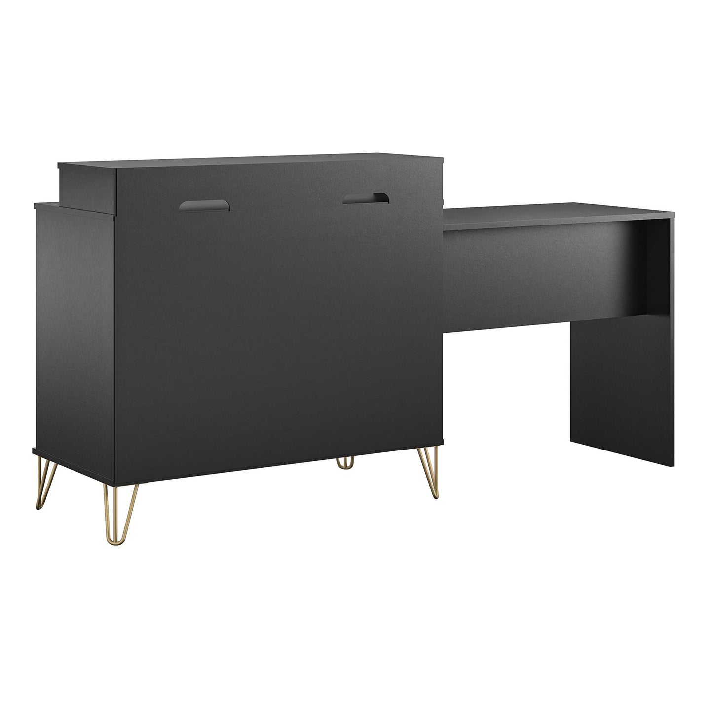 Owen 3 in 1 Media Dresser and Desk Combo, Black - Black