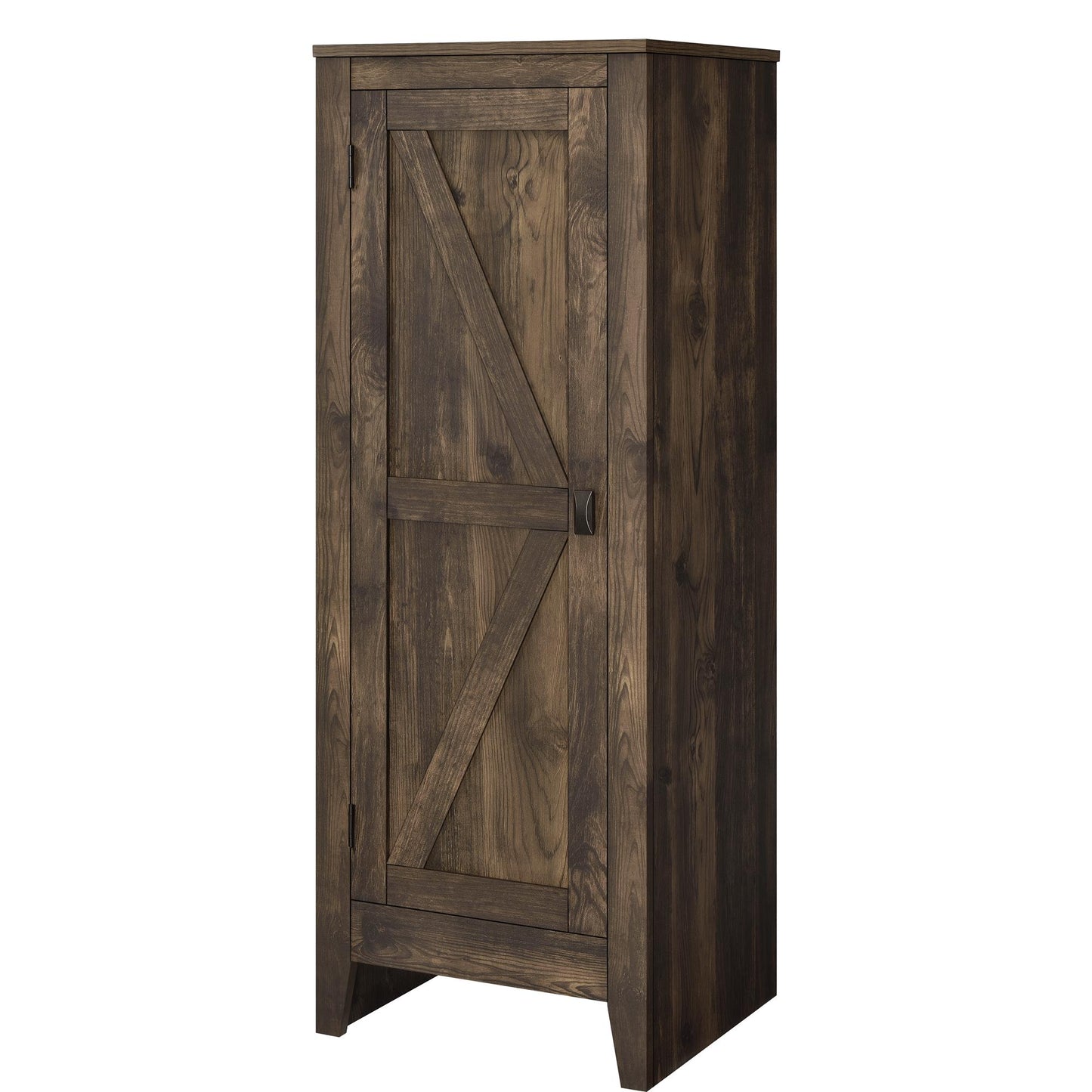 SystemBuild Farmington Storage Cabinet with 4 Shelves - Rustic