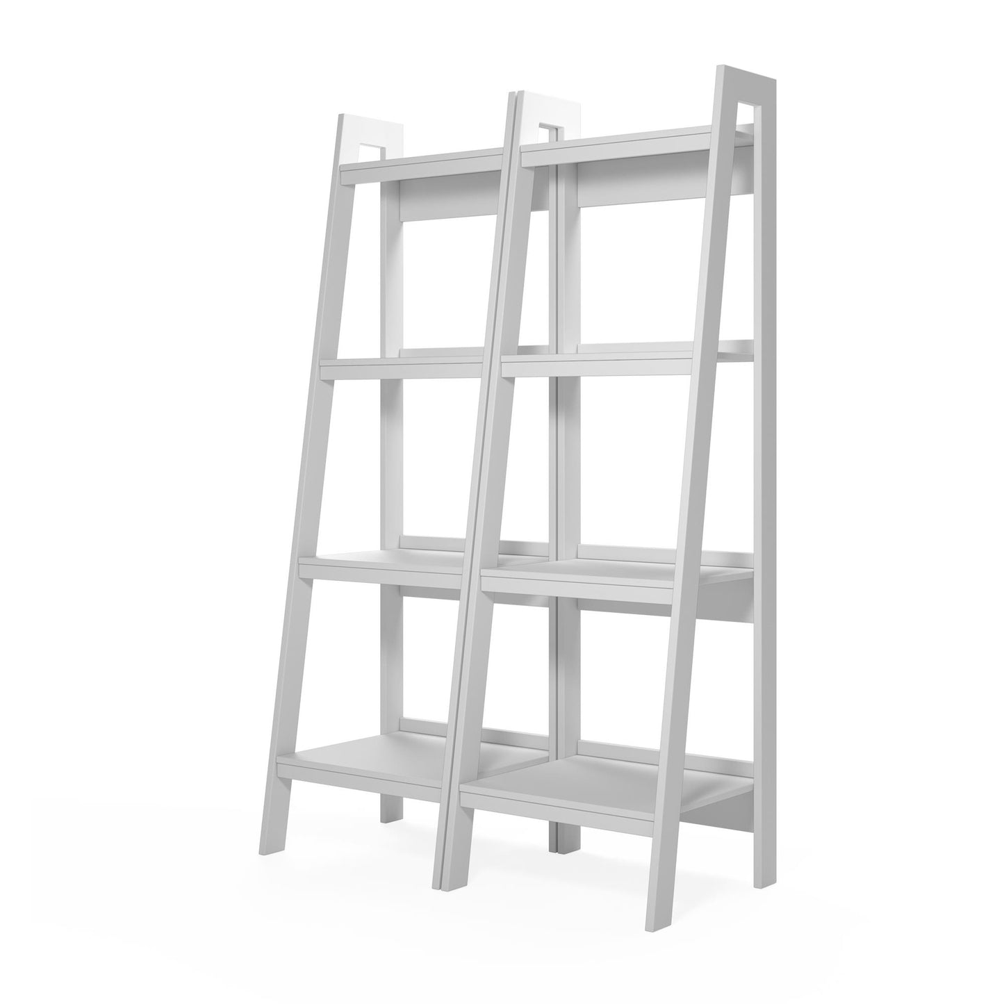 Lawrence 4 Shelf Ladder Bookcase Bundle, Set of 2 - White