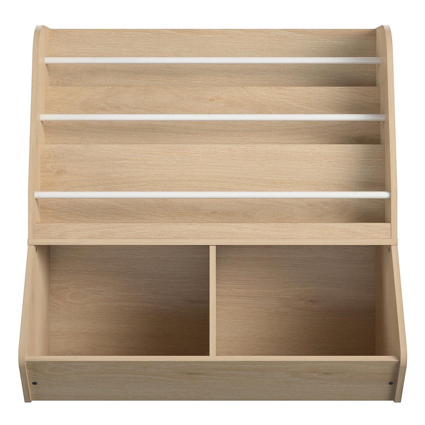 Jocelyn Kids Book and Toy Storage with 3 Shelves and 2 Open Compartments - Blonde Oak