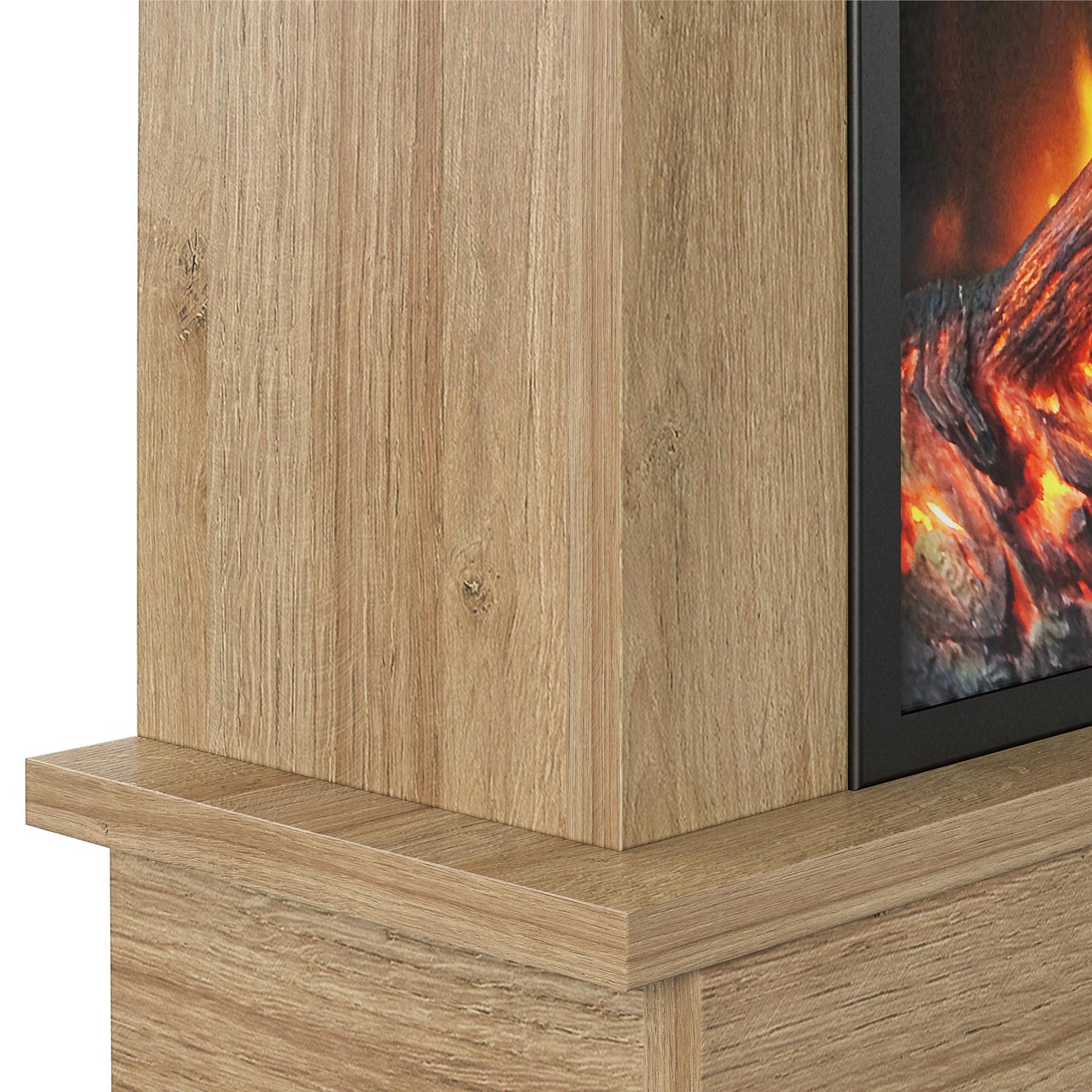 Ellsworth Modern Electric Fireplace with Mantel and 23 Inch Fireplace Insert - Natural