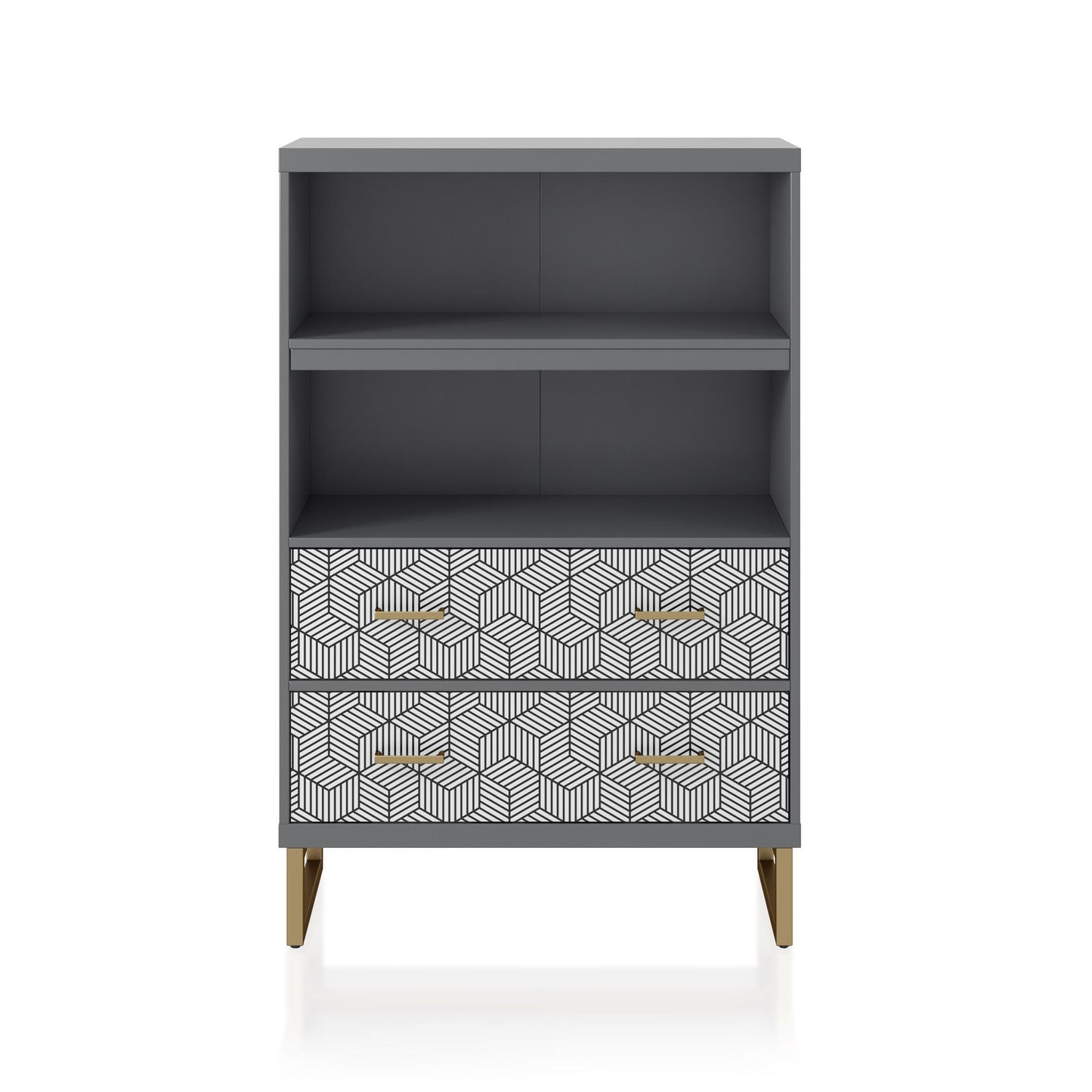 Scarlett Bookcase with Drawers - Graphite Grey