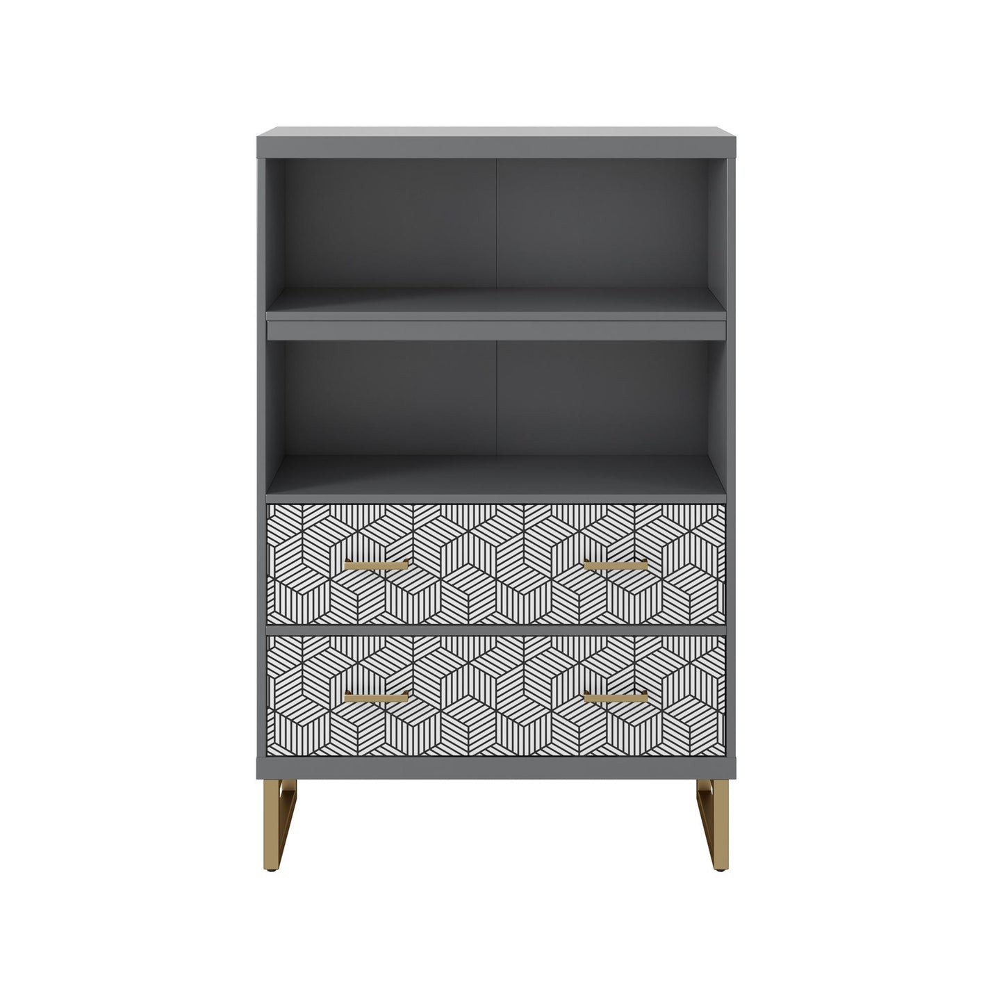 Scarlett Bookcase with Drawers - Graphite Grey