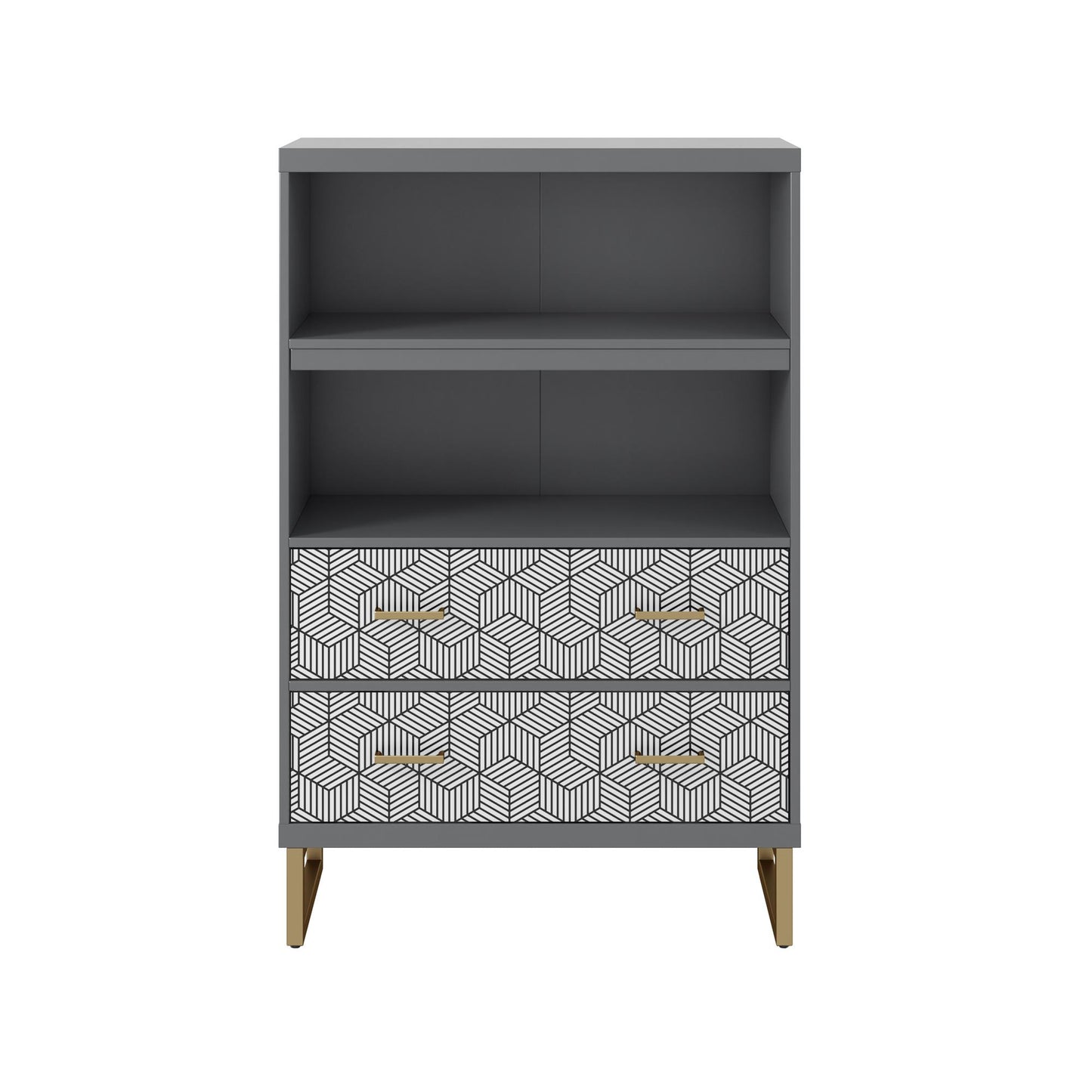 Scarlett Bookcase with Drawers - Graphite Grey