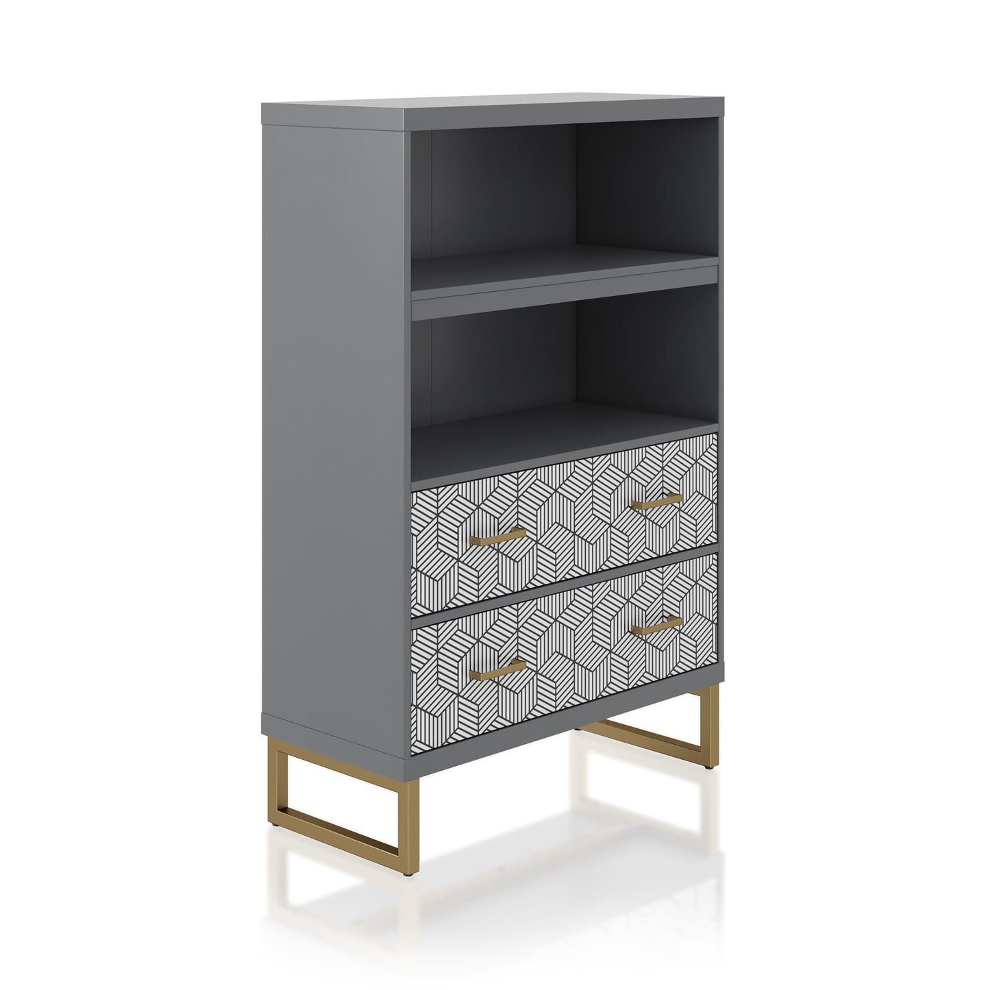 Scarlett Bookcase with Drawers - Graphite Grey