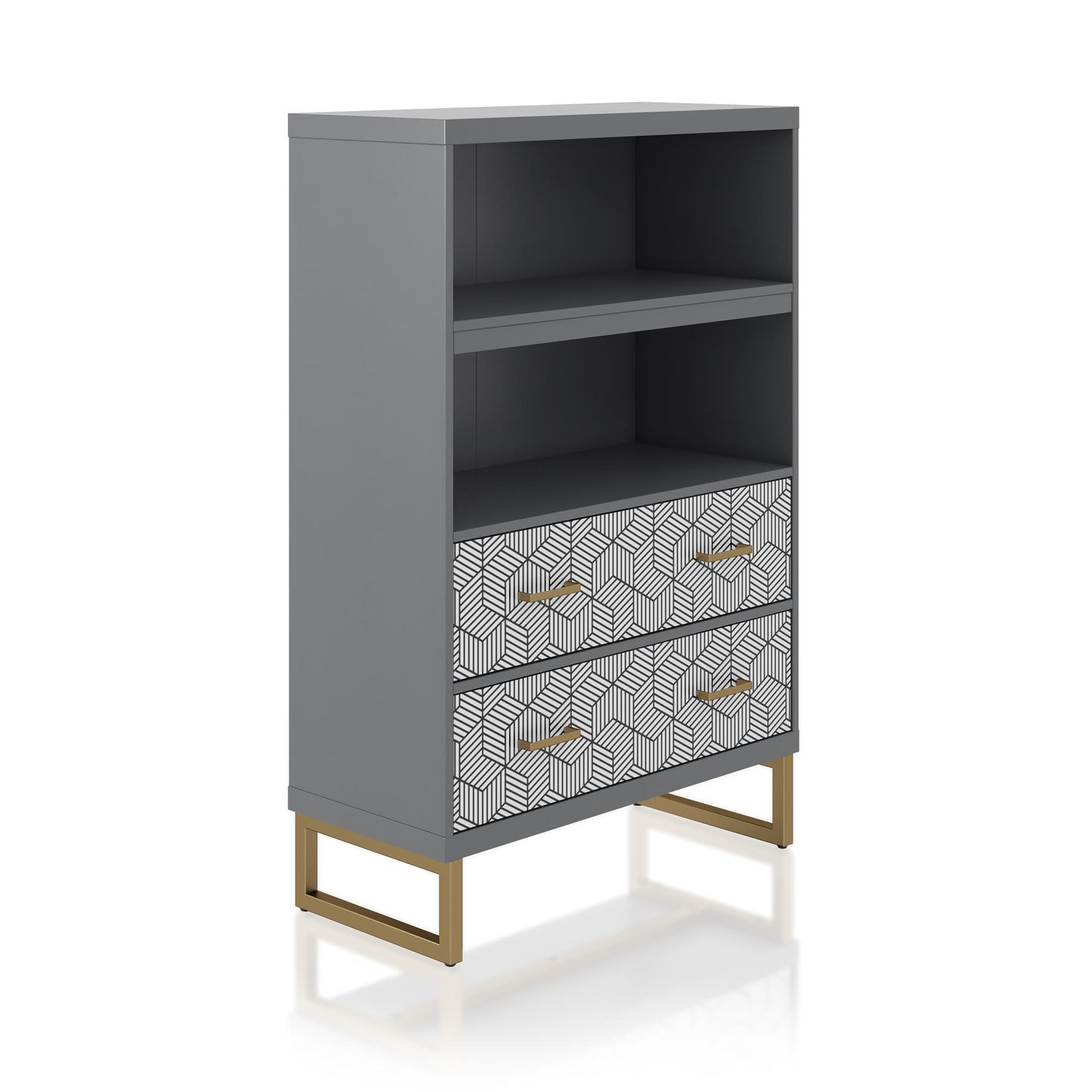 Scarlett Bookcase with Drawers - Graphite Grey