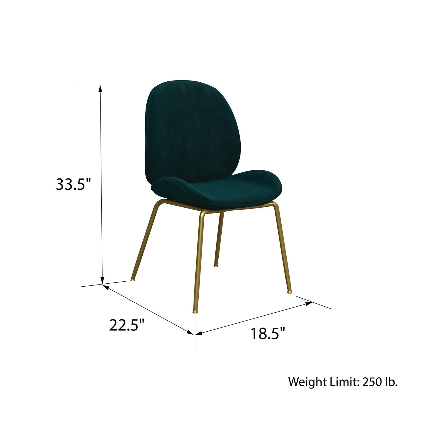 Astor Upholstered Dining Chair - Green