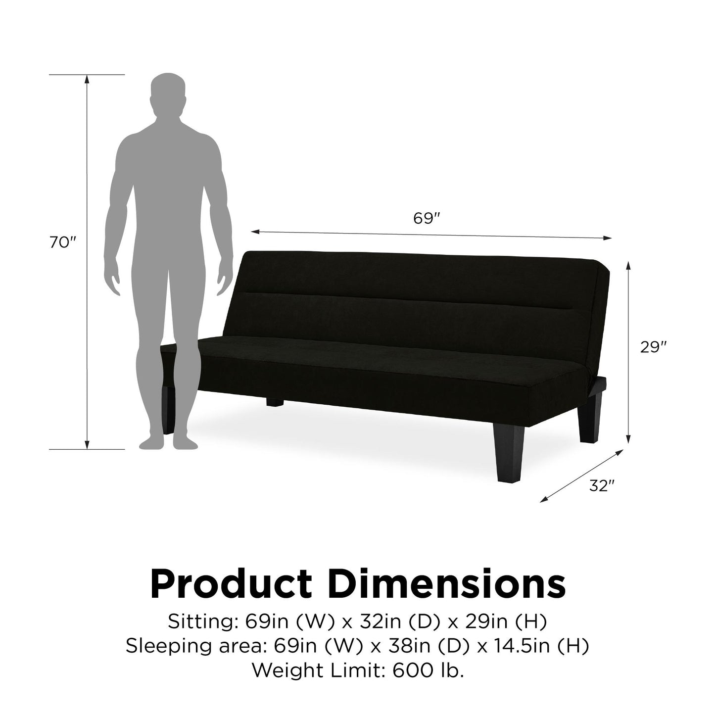 DHP Kebo Futon, Black - Black