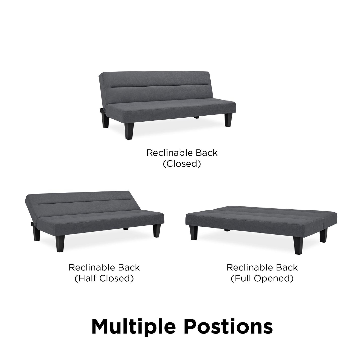 DHP Kebo Futon, Charcoal - Dark Gray