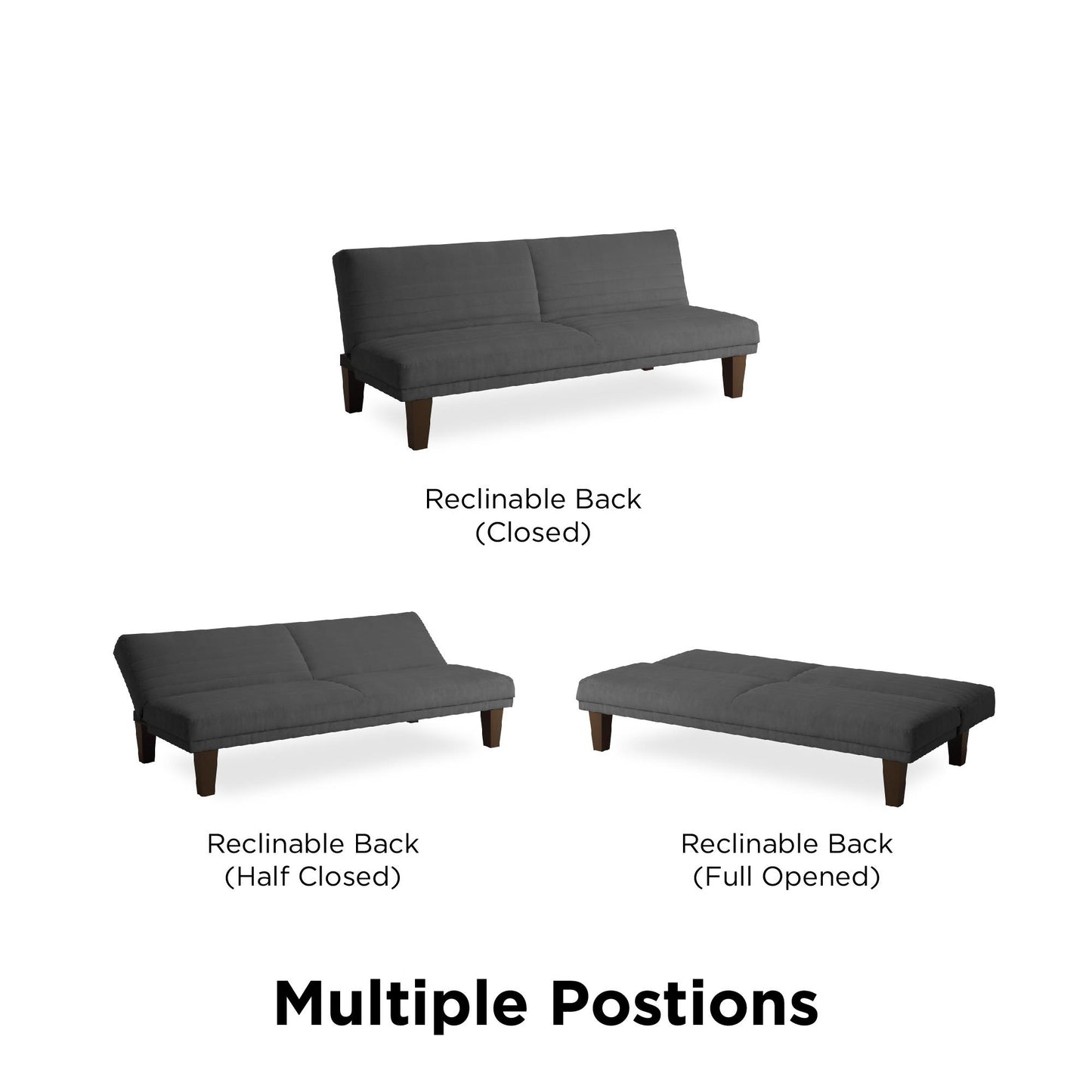 Donna Convertible Futon - Gray
