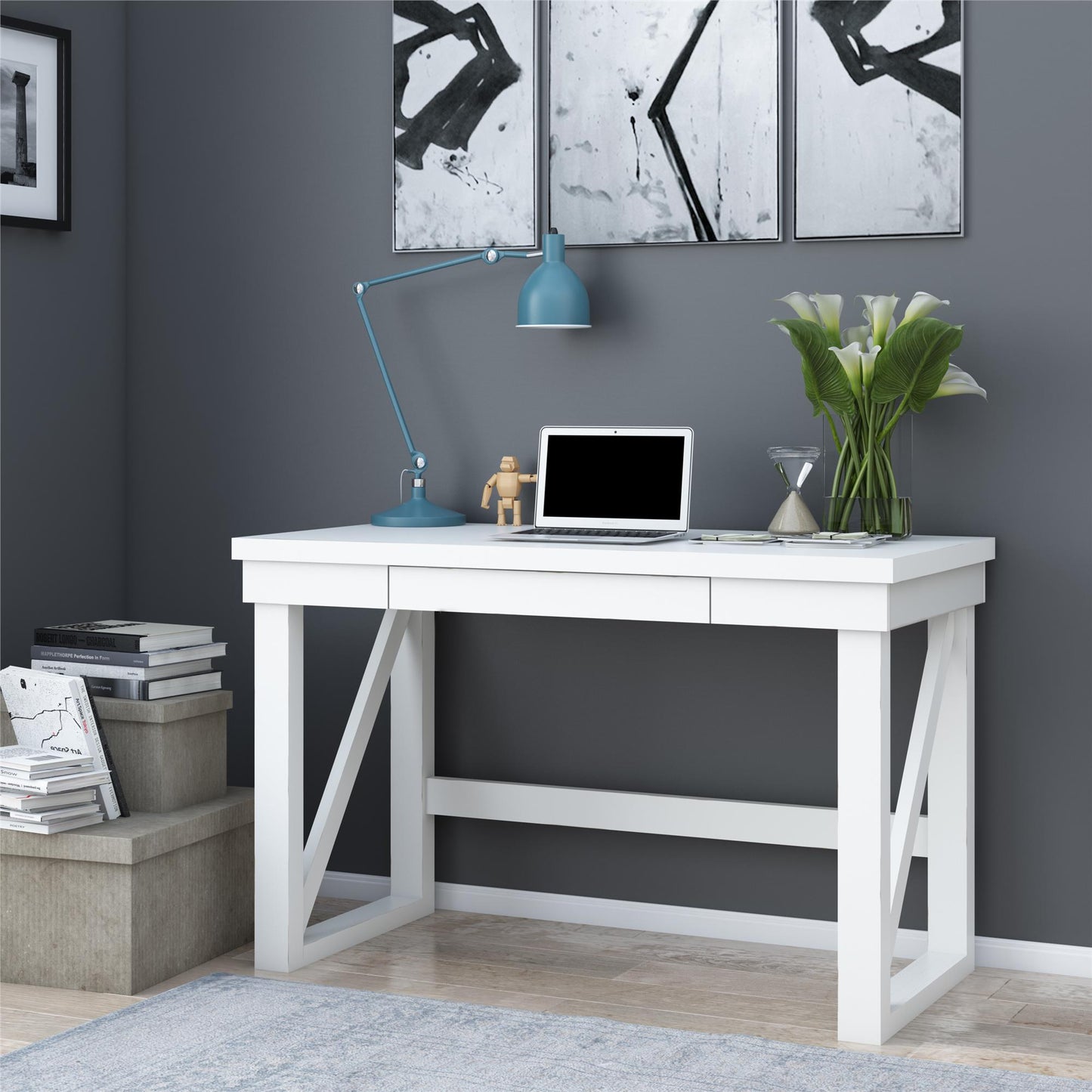 Crestwood Computer Desk with 1 Storage Drawer - White
