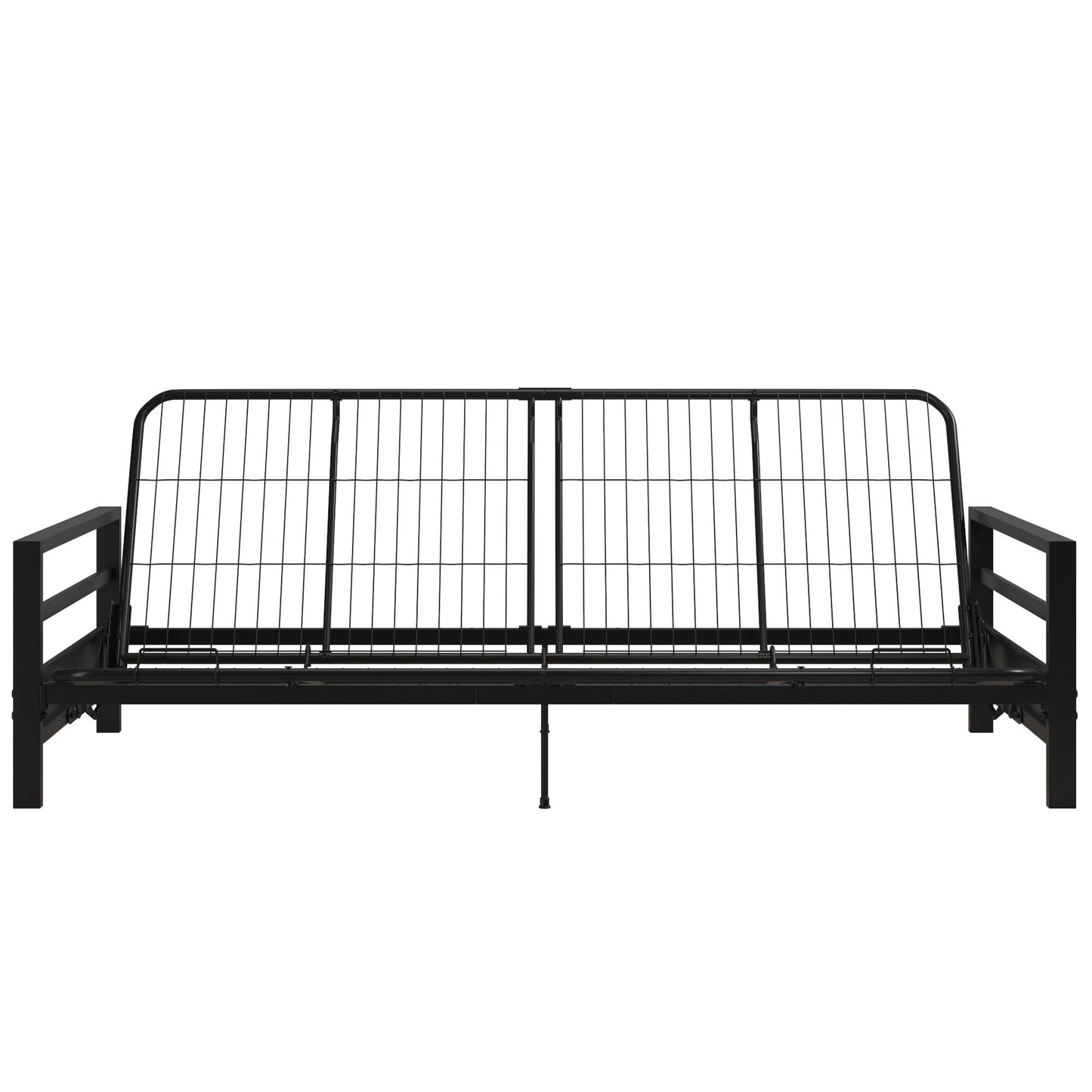 Miles Metal Futon Frame with Metal Mesh and Retainer Clips - Black