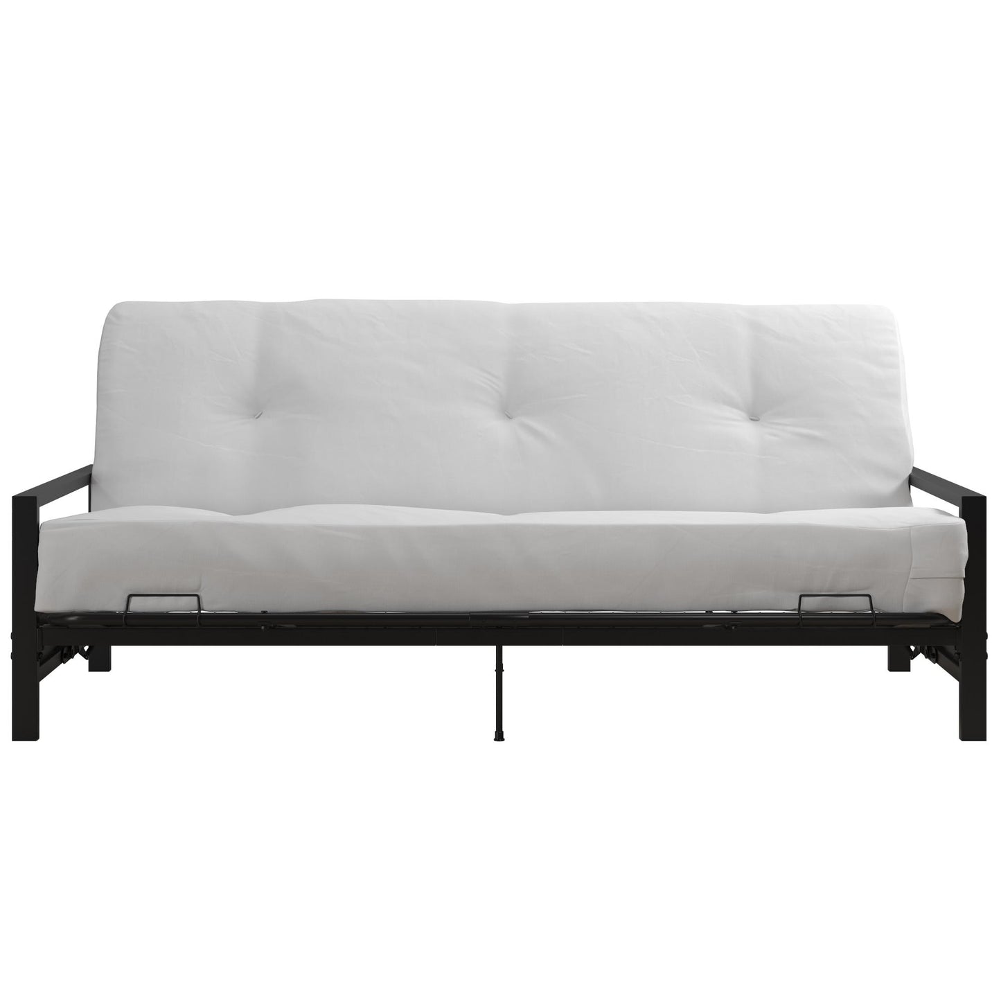 Miles Metal Futon Frame with Metal Mesh and Retainer Clips - Black