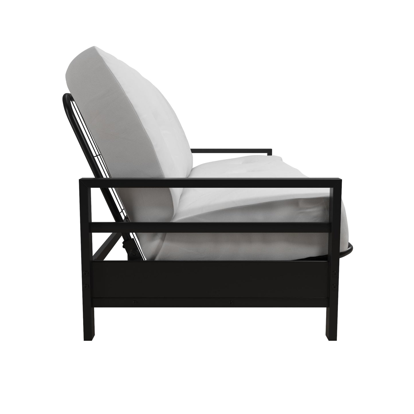 Miles Metal Futon Frame with Metal Mesh and Retainer Clips - Black