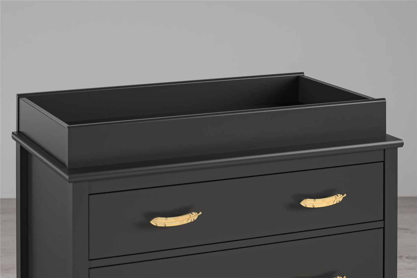 Poppy Changing Table Topper for Nursery Dresser - Black
