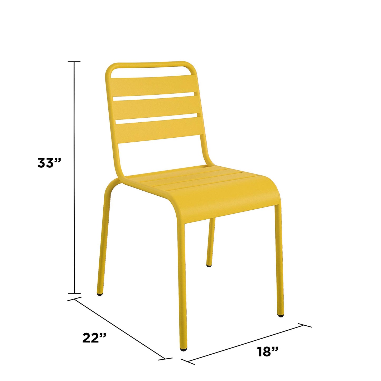 Poolside Gossip June Outdoor/Indoor Stacking Dining Chairs Set - Yellow - 2-Pack