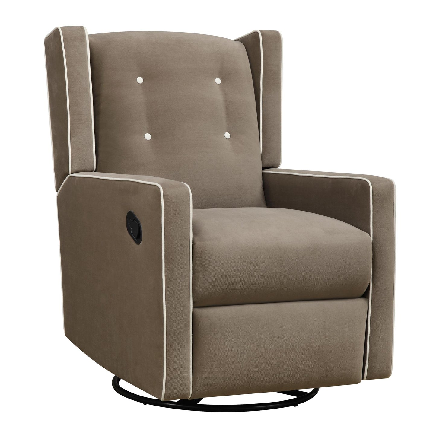 Mikayla Swivel Glider Recliner Chair Pocket Coil Seating - Mocha