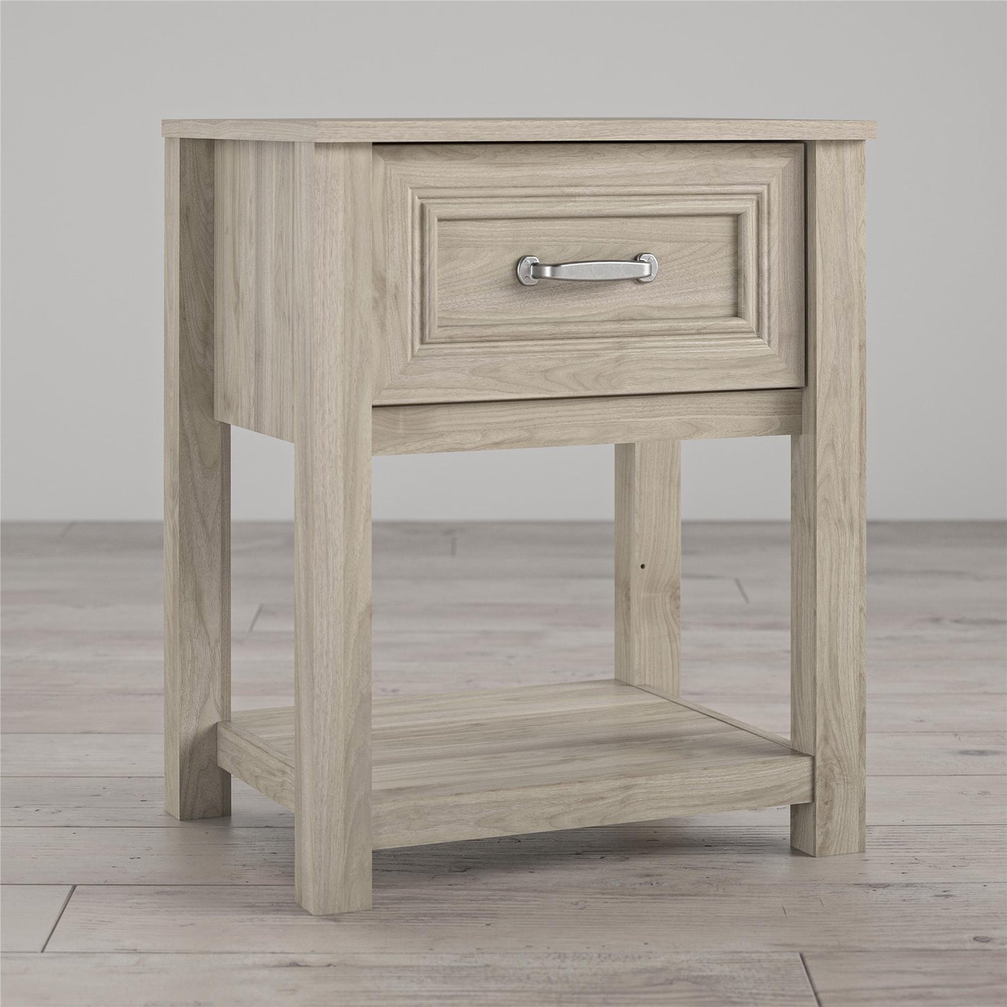 Sierra Ridge Levi Kids’ 1 Drawer Nightstand and Lower Shelf - Light Walnut