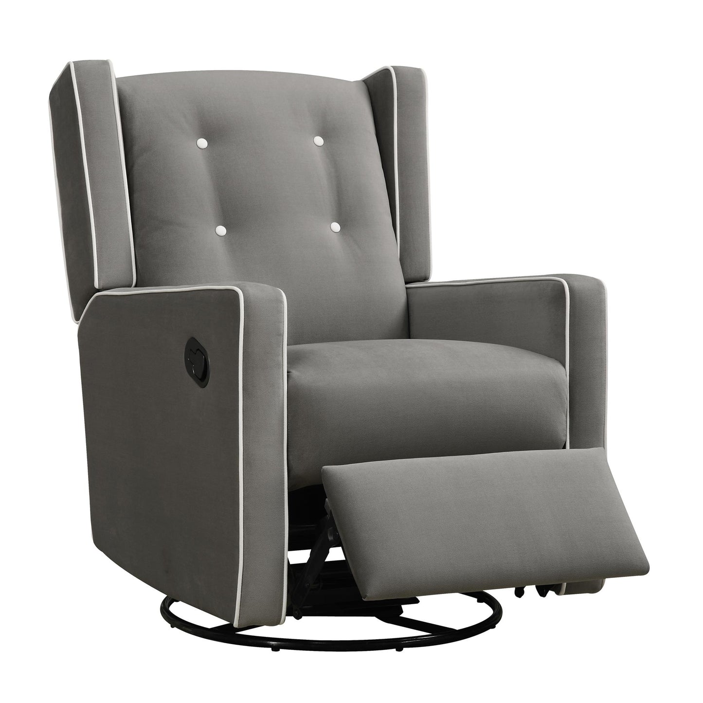 Mikayla Swivel Glider Recliner Chair Pocket Coil Seating - Gray