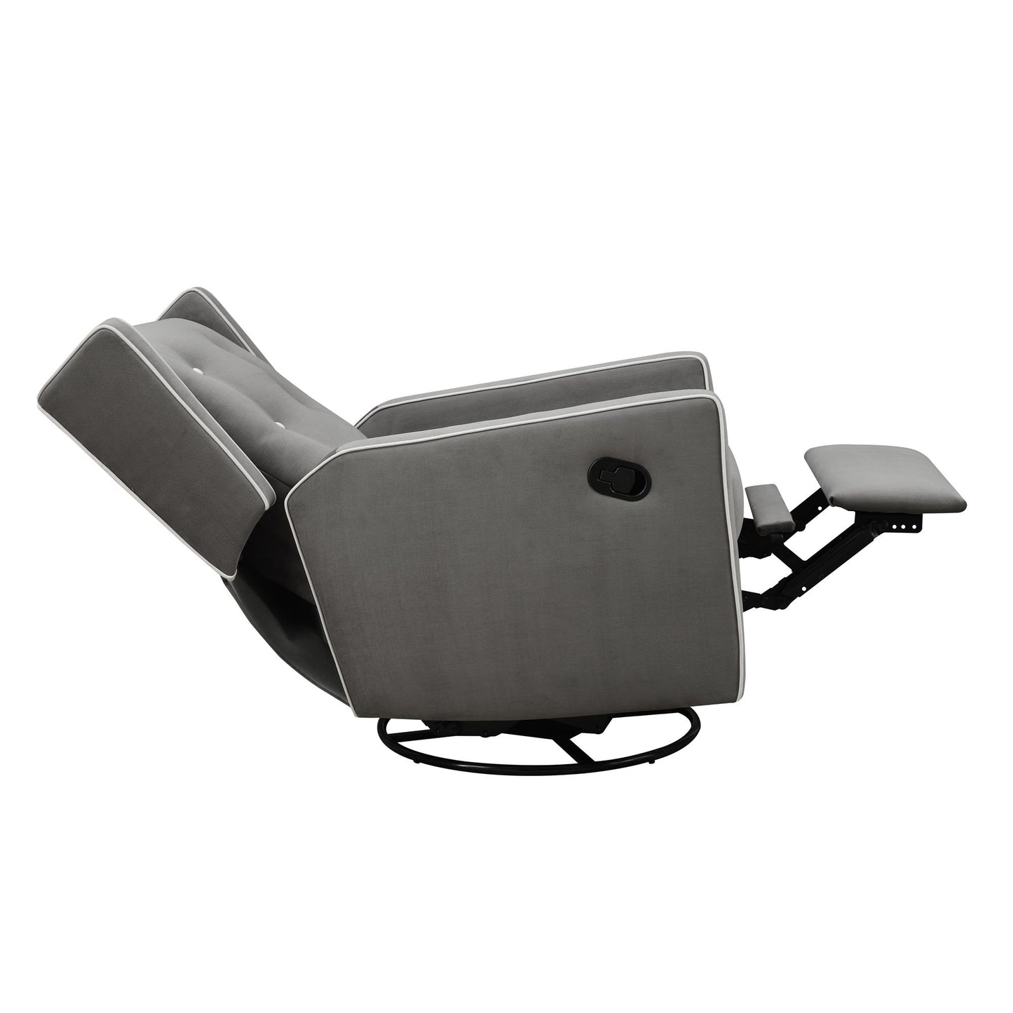 Mikayla Swivel Glider Recliner Chair Pocket Coil Seating - Gray