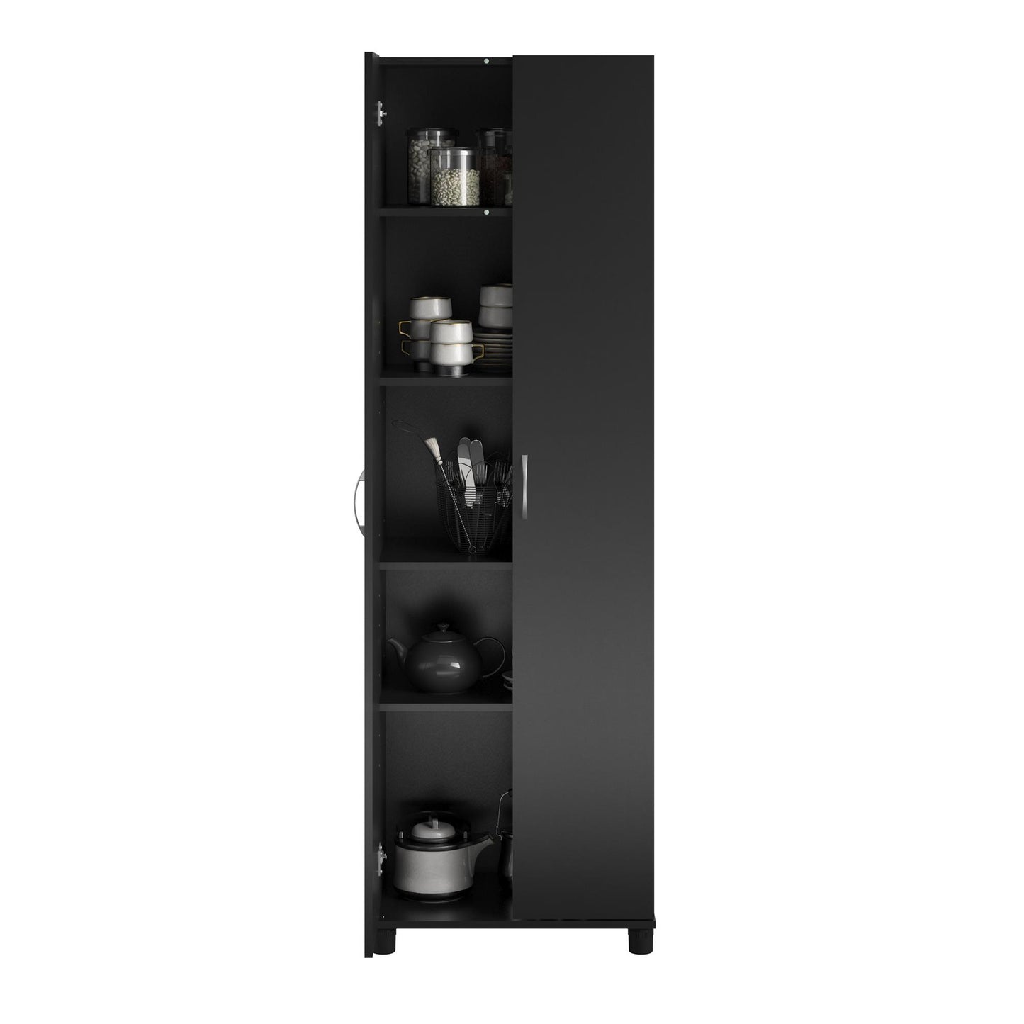 Basin 24 Inch 2 Door Utility Storage Cabinet - Black