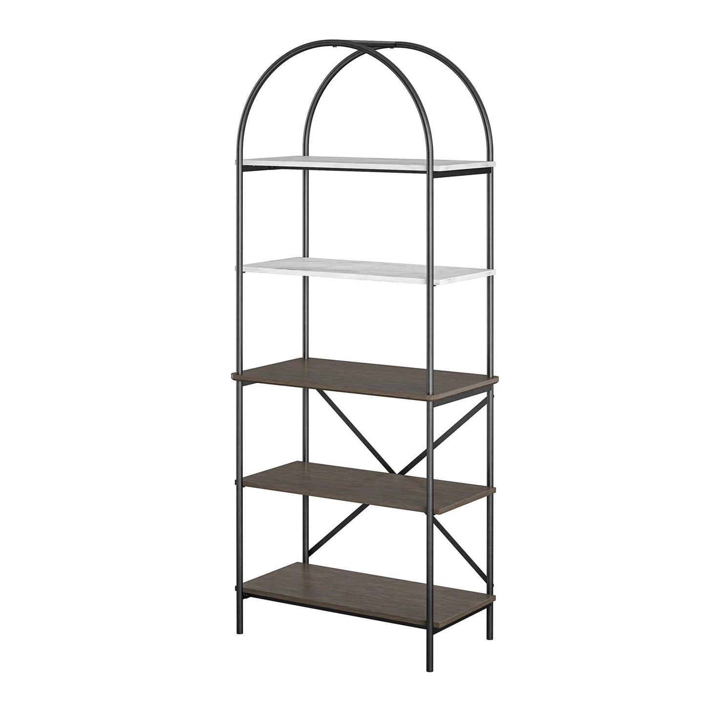 Vivinne 5 Shelf Bookcase - Gray (Wood Grain)